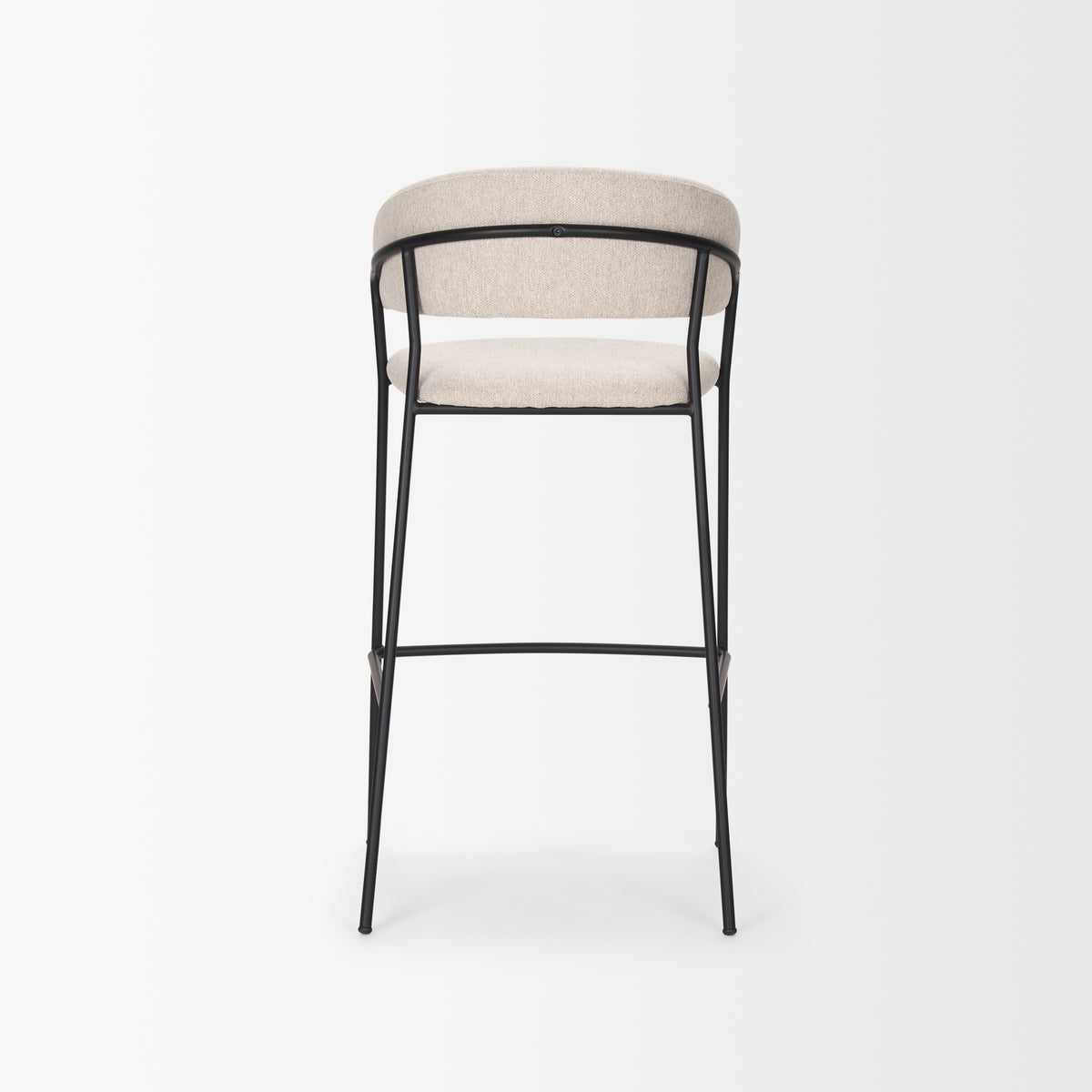 Carolyn Bar Stool w/ Oatmeal Fabric & Matte Black Metal-Bar Stools-DECOROLALA