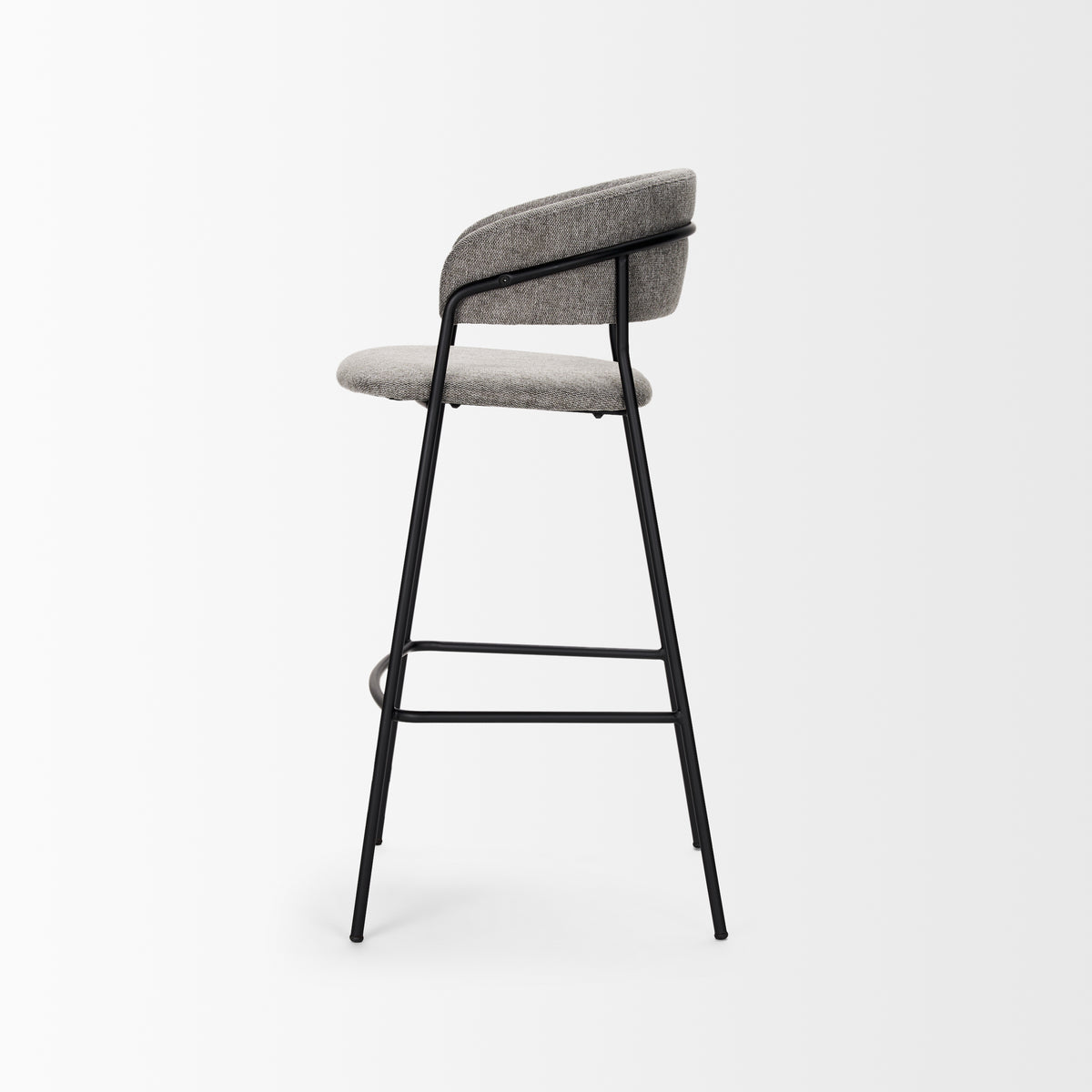 Carolyn Bar Stool w/ Oatmeal Fabric & Matte Black Metal-Bar Stools-DECOROLALA