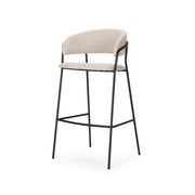 Carolyn Bar Stool w/ Oatmeal Fabric & Matte Black Metal-Bar Stools-DECOROLALA