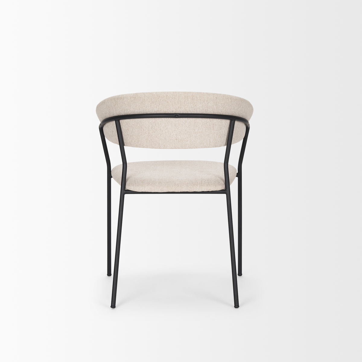 Carolyn Contoured Back Dining Side Chair | Oatmeal Fabric w/ Metal-Dining Chairs-DECOROLALA