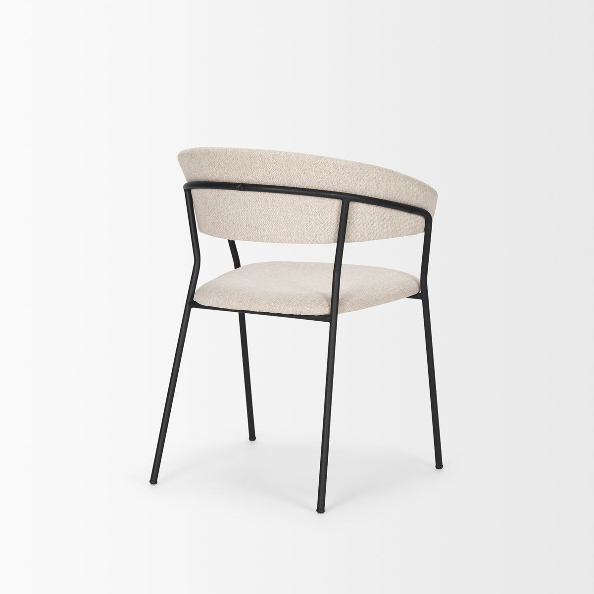 Carolyn Contoured Back Dining Side Chair | Oatmeal Fabric w/ Metal-Dining Chairs-DECOROLALA