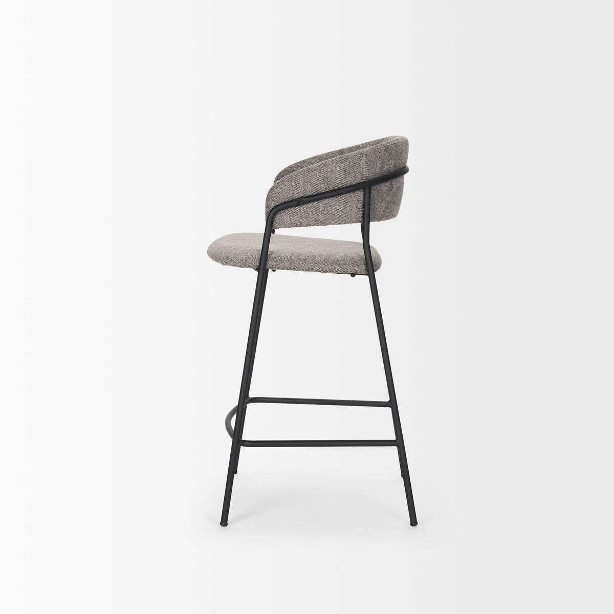 Carolyn Counter Stool w/ Oatmeal Fabric & Matte Black Metal-Bar Stools-DECOROLALA