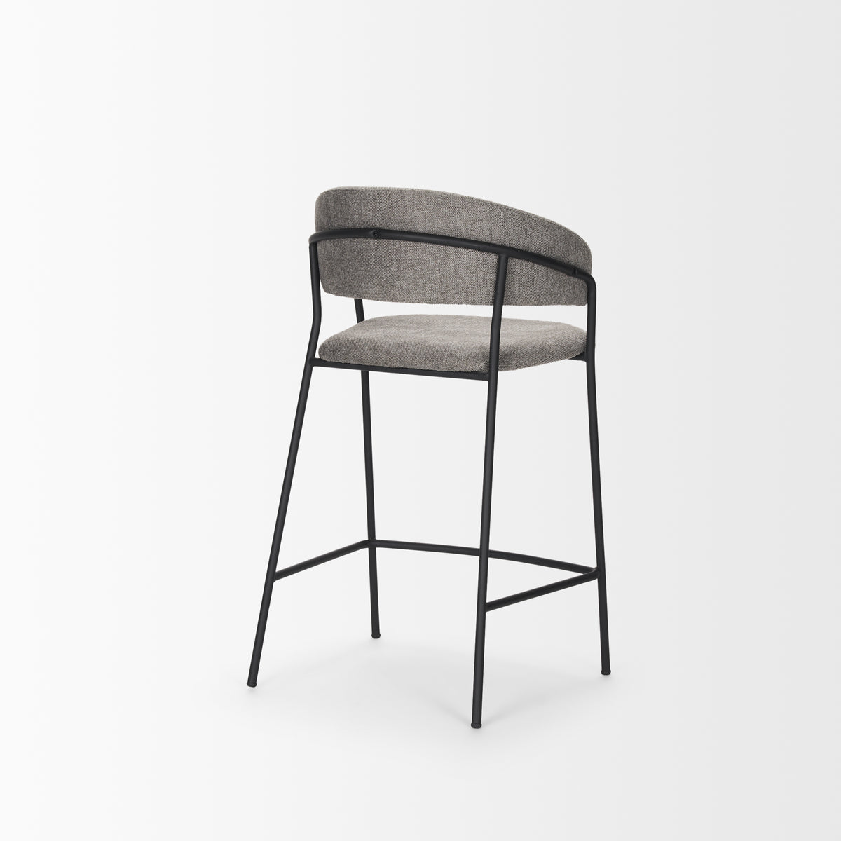 Carolyn Counter Stool w/ Oatmeal Fabric & Matte Black Metal-Bar Stools-DECOROLALA