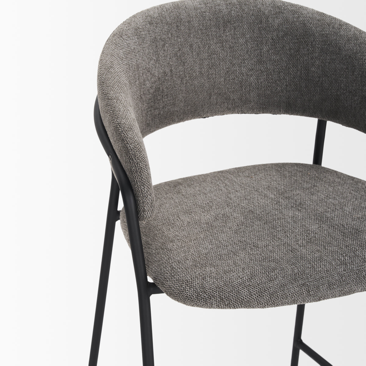 Carolyn Counter Stool w/ Oatmeal Fabric & Matte Black Metal-Bar Stools-DECOROLALA