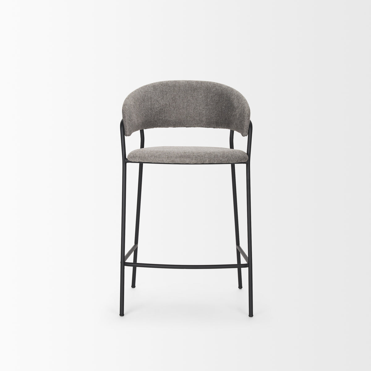 Carolyn Counter Stool w/ Oatmeal Fabric & Matte Black Metal-Bar Stools-DECOROLALA