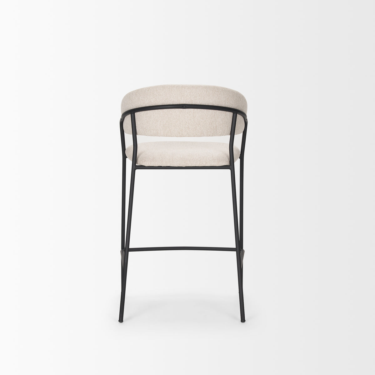 Carolyn Counter Stool w/ Oatmeal Fabric & Matte Black Metal-Bar Stools-DECOROLALA
