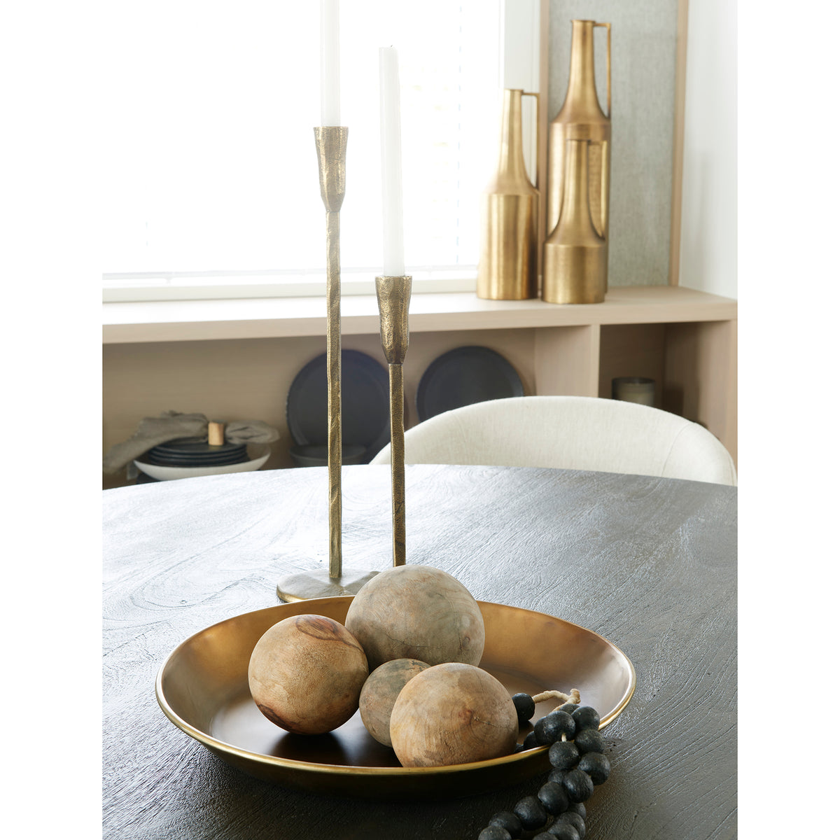 Carrick Natural Wood Decorative Spheres - Set of 3-Objects-DECOROLALA