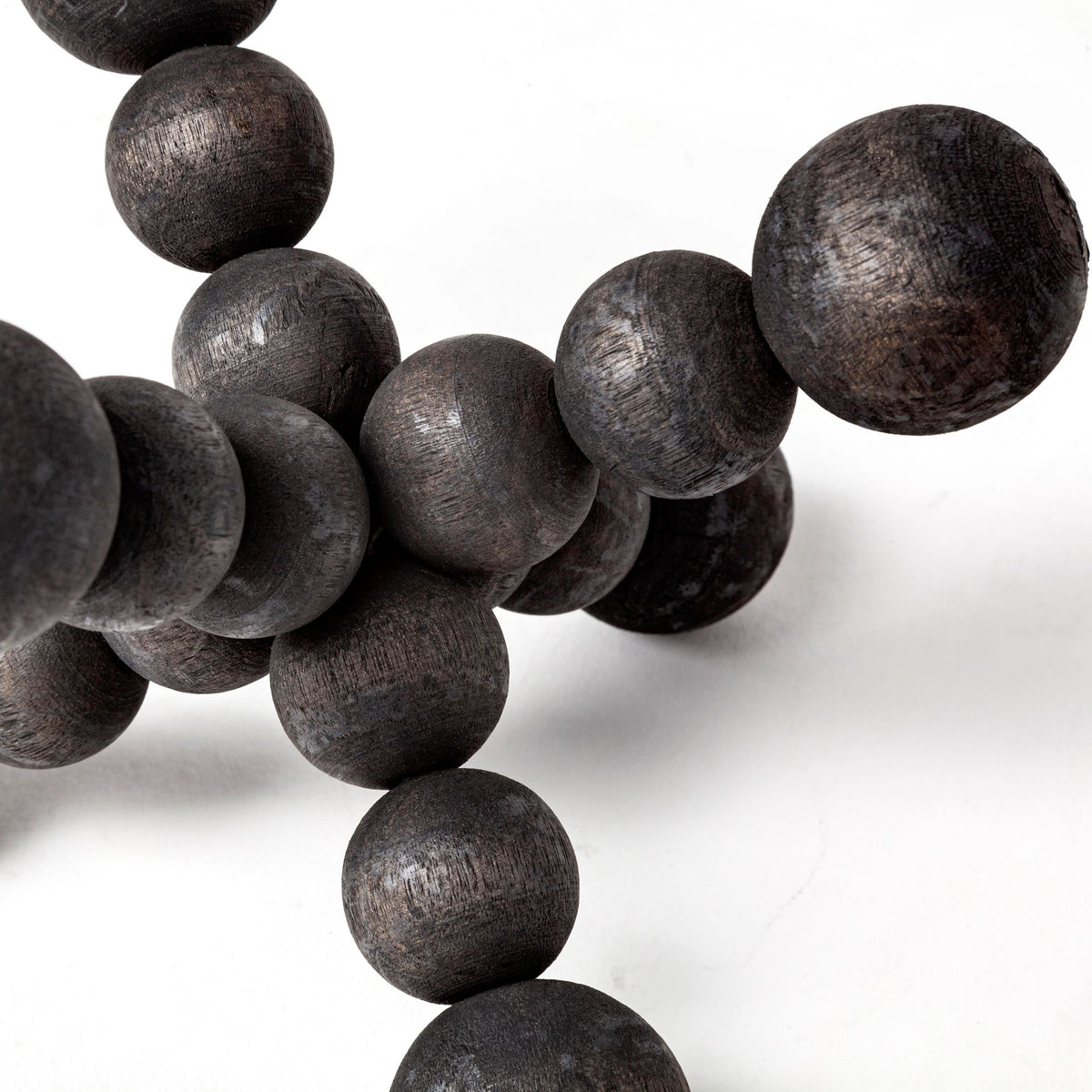 Carollan I (Small) 7L x 7W Black Geometric Wood Ball Jack-Objects-DECOROLALA