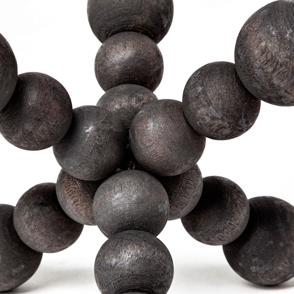 Carollan I (Small) 7L x 7W Black Geometric Wood Ball Jack-Objects-DECOROLALA