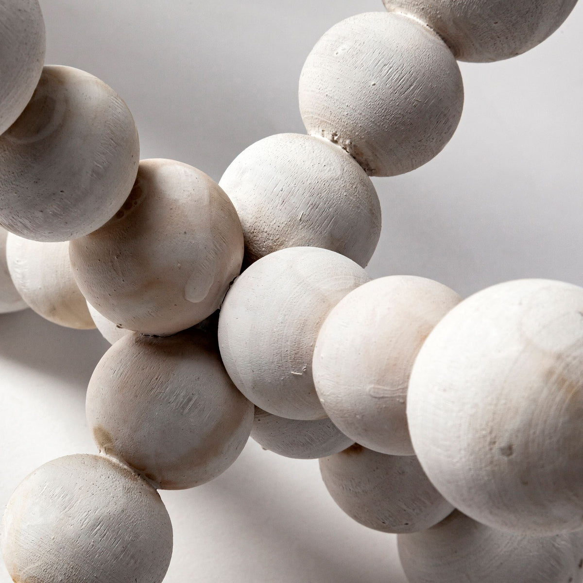 Carrollton I (Small) 7L x 7W Off-White Geometric Wood Ball Jack-Objects-DECOROLALA