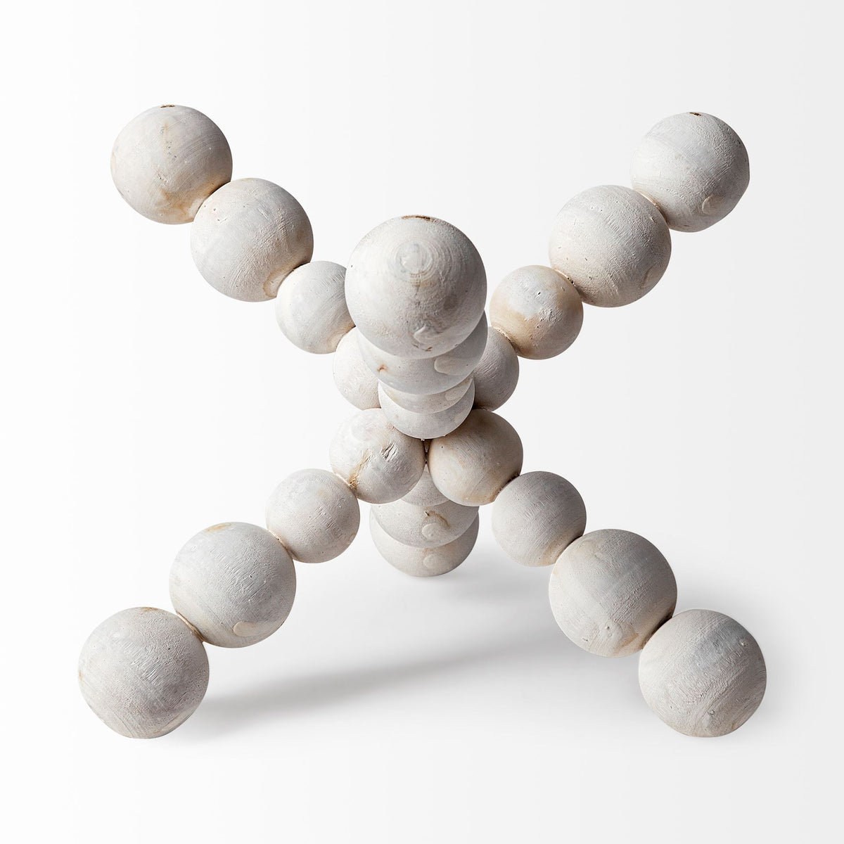 Carrollton II (Large) 9L x 9W Off-White Geometric Wood Ball Jack-Objects-DECOROLALA