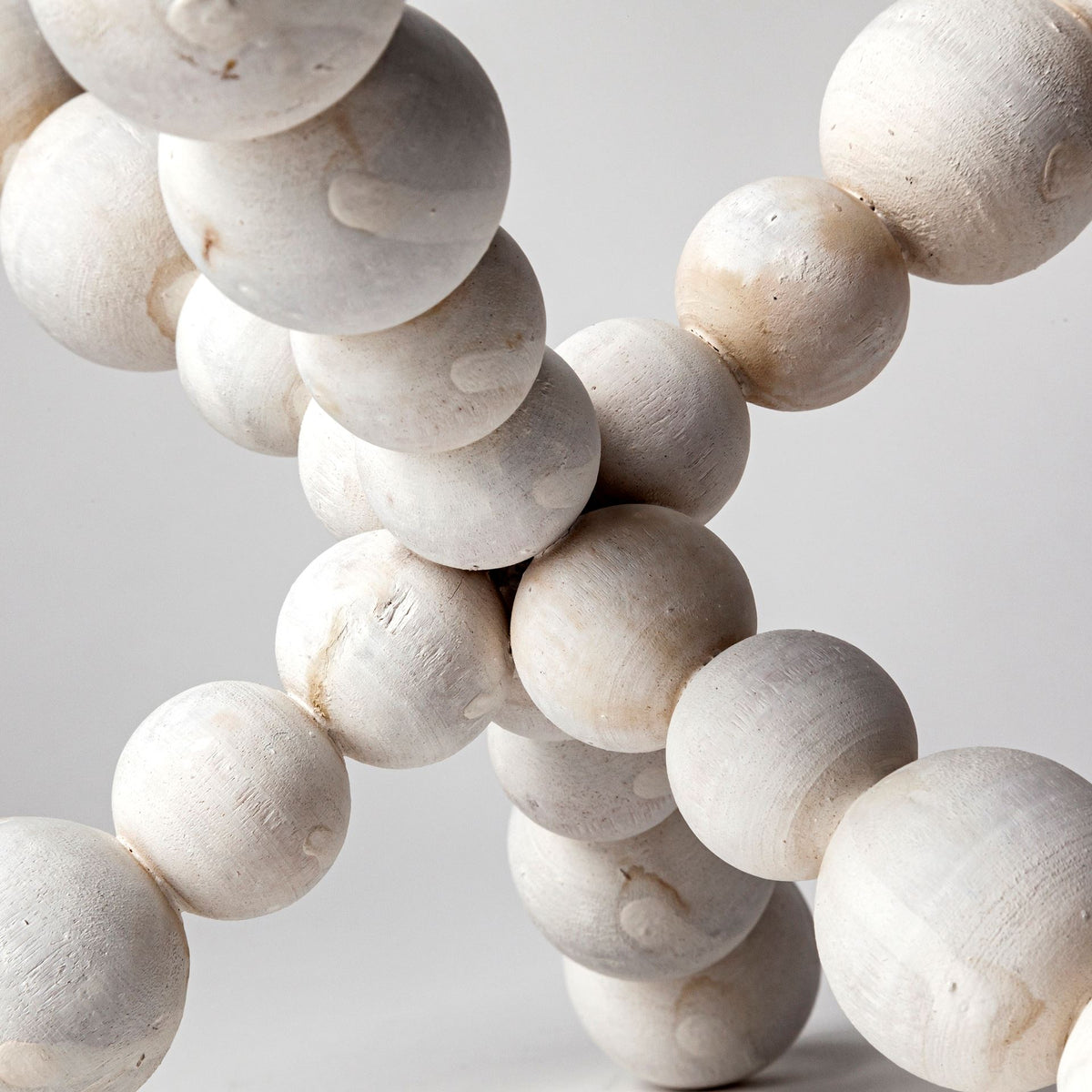 Carrollton II (Large) 9L x 9W Off-White Geometric Wood Ball Jack-Objects-DECOROLALA