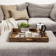 Carson (Small) 24L x 24W Brown Reclaimed Wood Tray-Trays-DECOROLALA