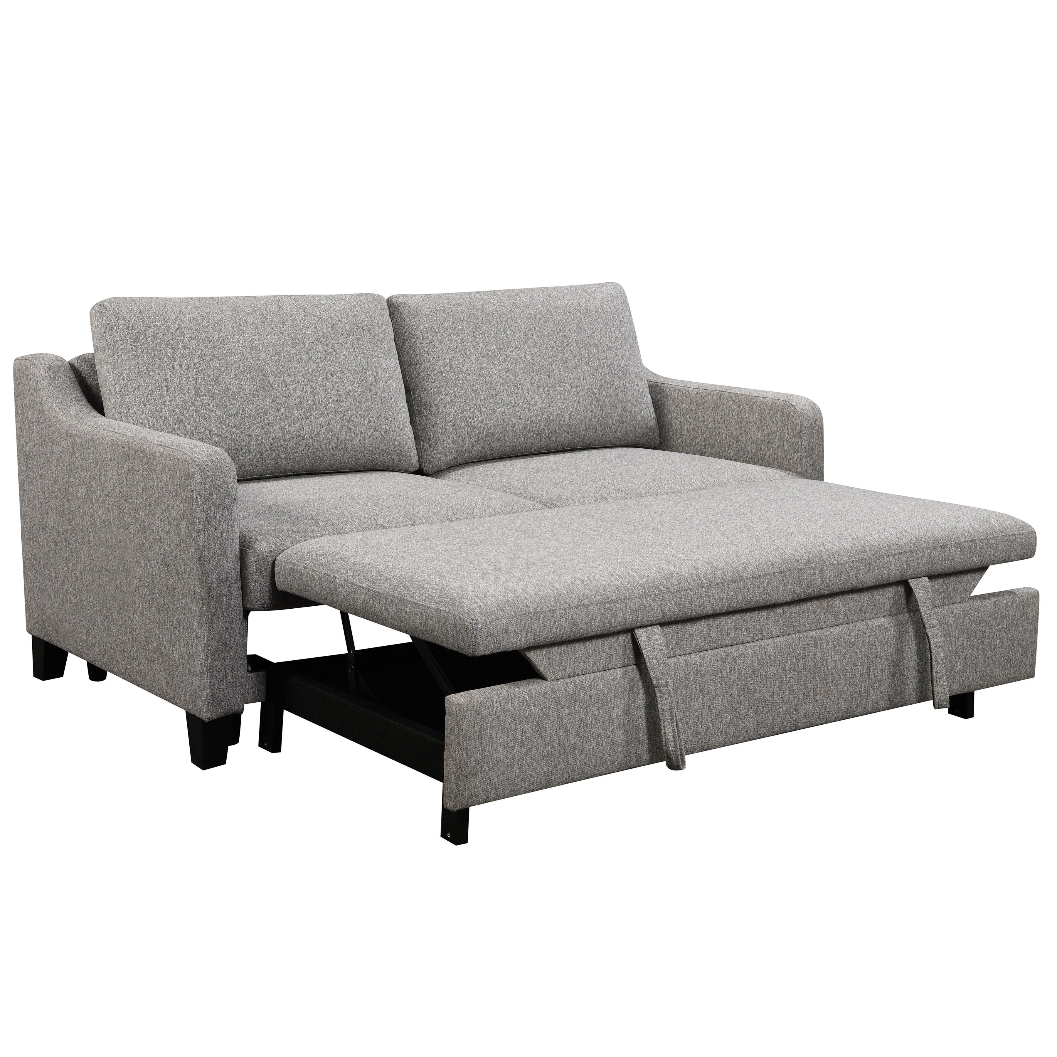 Caruso 69 in. Upholstered Convertible Sofa Bed Light Gray-Sofa Bed-DECOROLALA