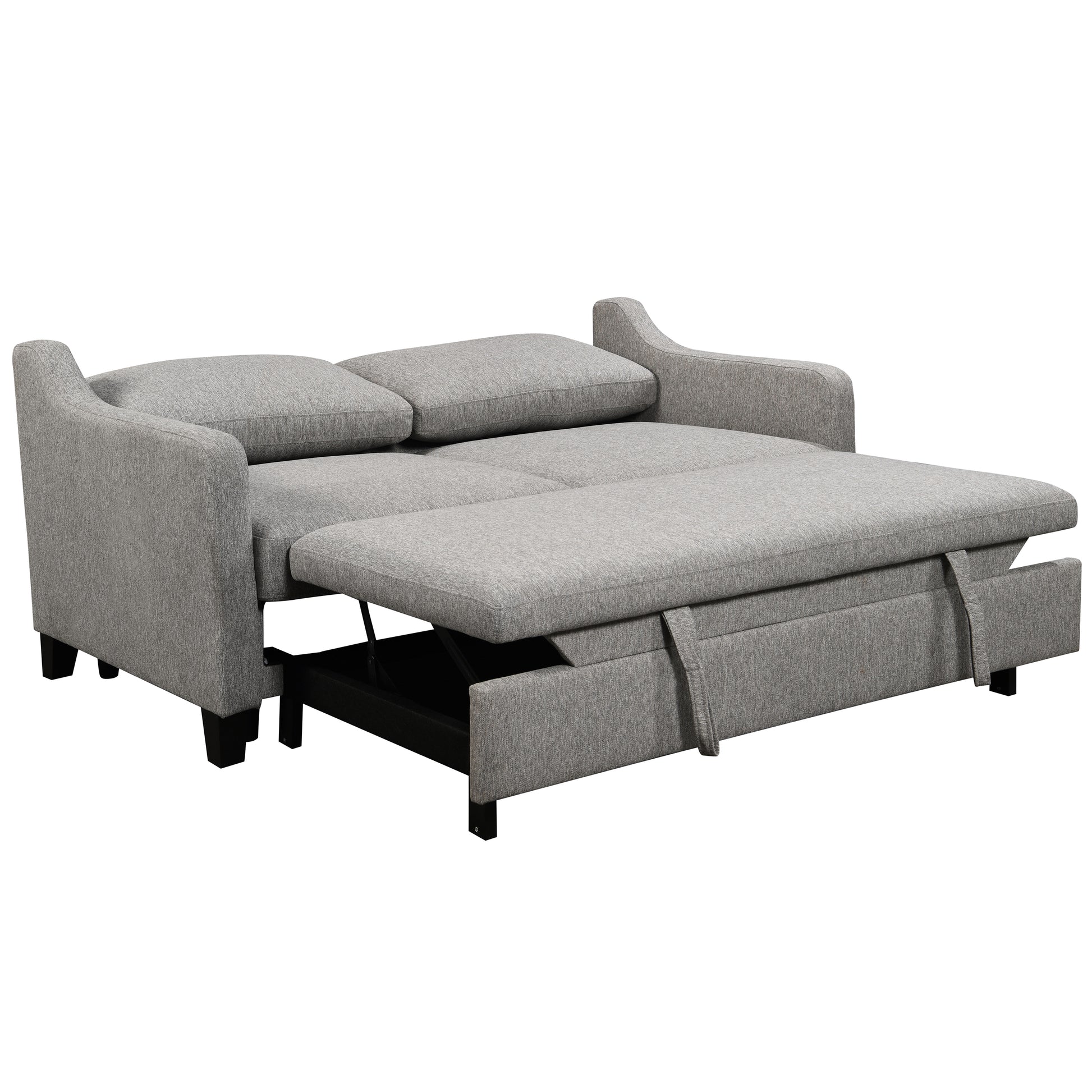 Caruso 69 in. Upholstered Convertible Sofa Bed Light Gray-Sofa Bed-DECOROLALA