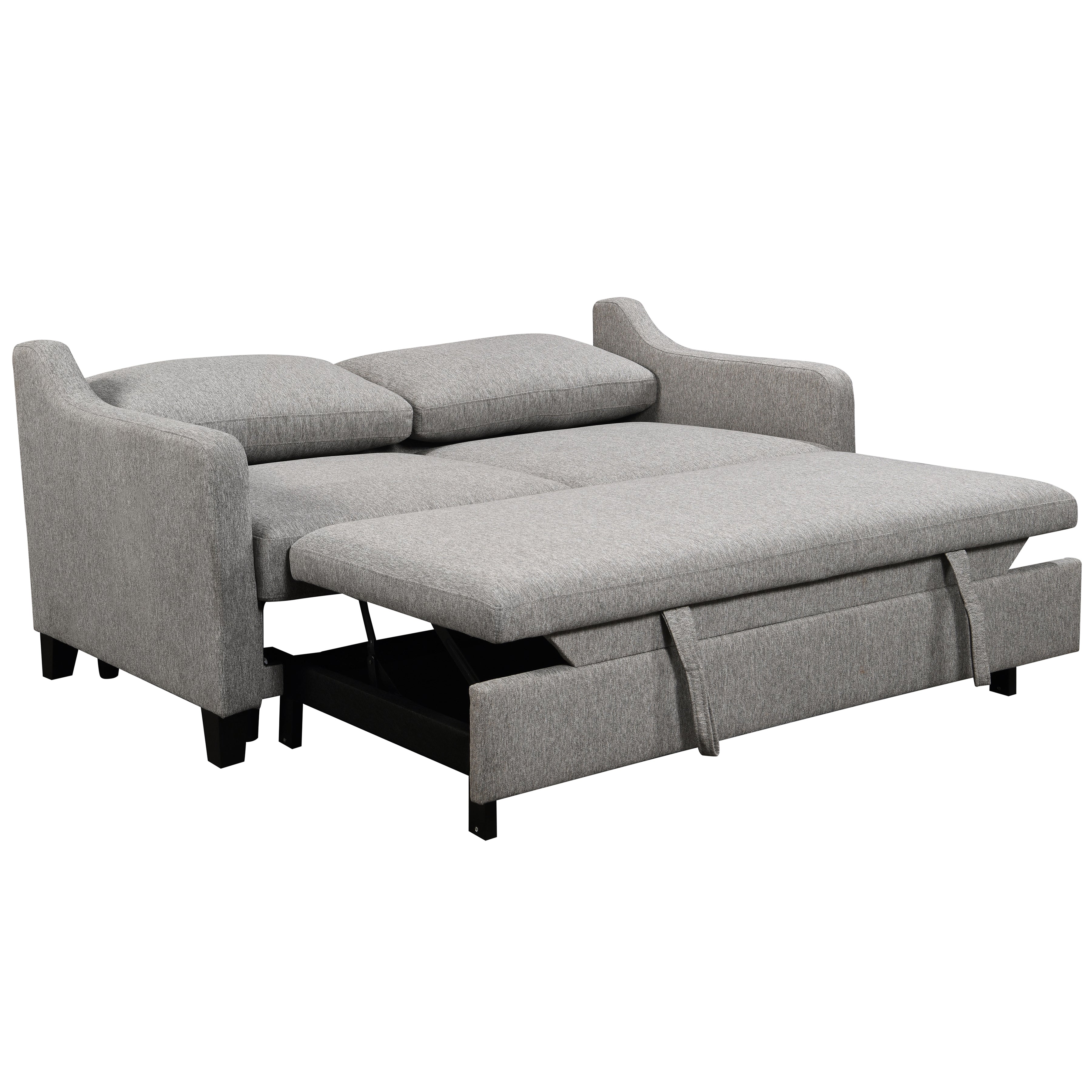 Caruso 69 in. Upholstered Convertible Sofa Bed Light Gray-Sofa Bed-DECOROLALA
