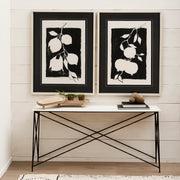 Carver Set of 2 Oblong White Washed Wood Footed Trays-Trays-DECOROLALA