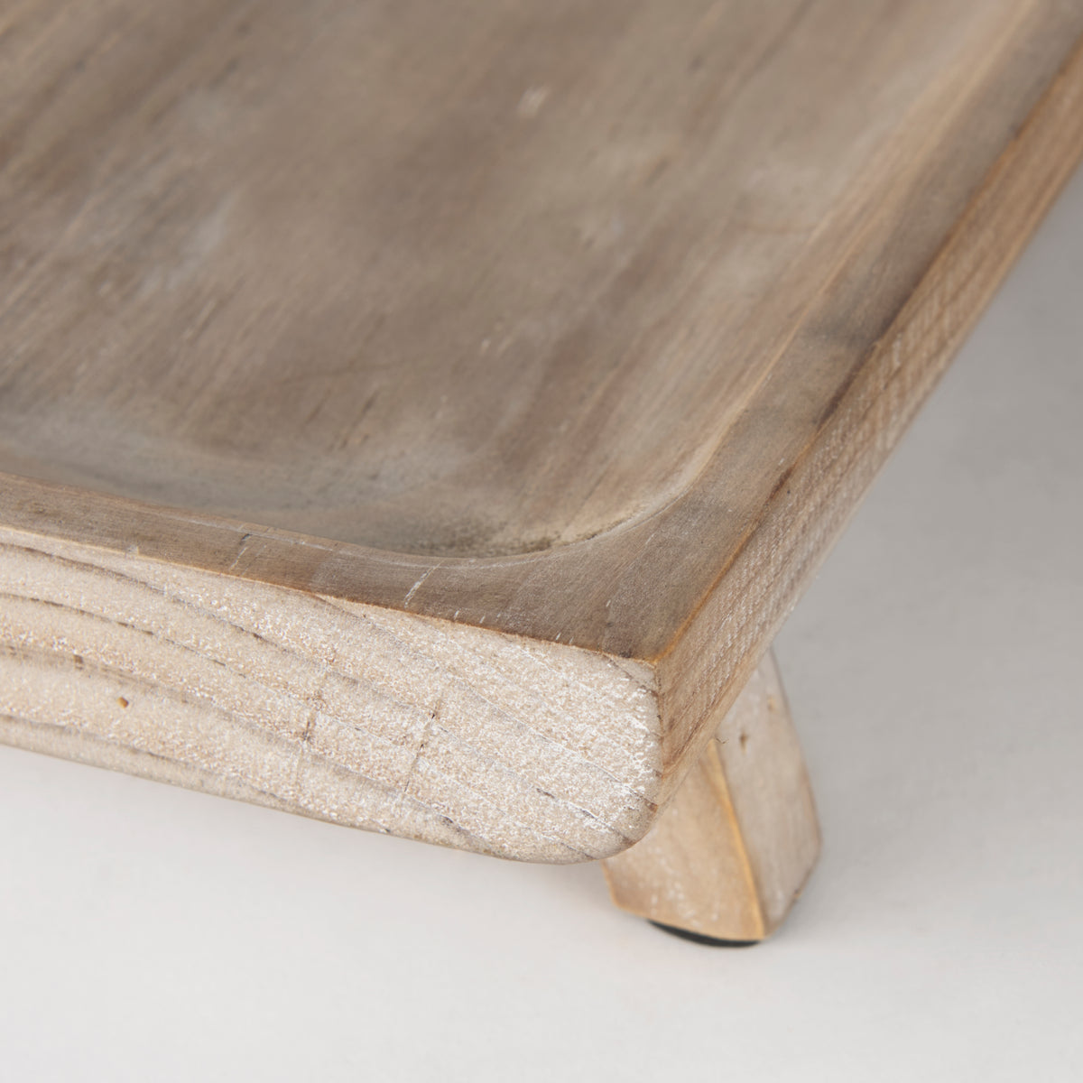 Carver Set of 2 Rectangular White Washed Wood Trays-Trays-DECOROLALA