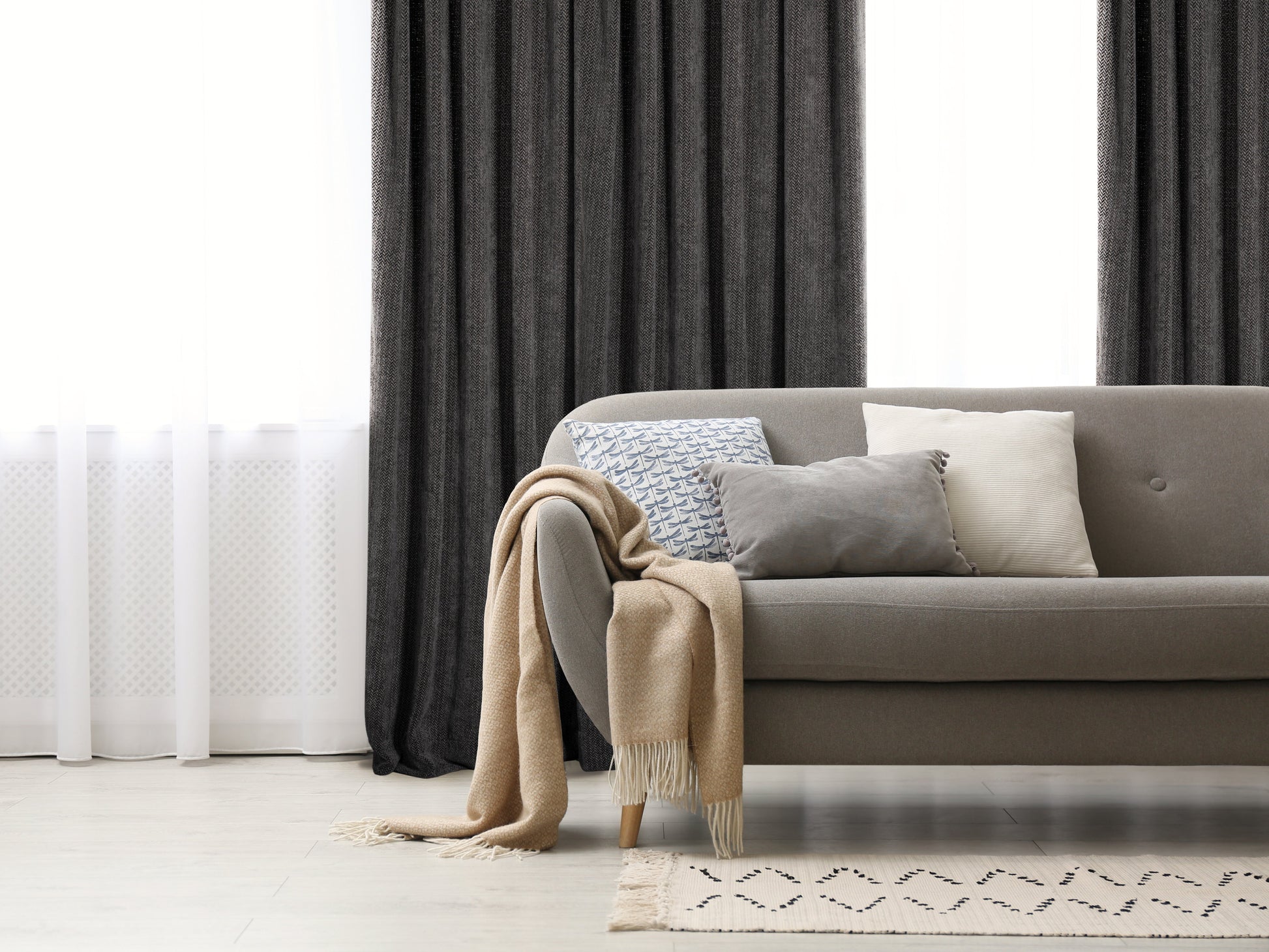 Casablanca Chenille Light Filtering Reverse Tab Curtain-Curtains-DECOROLALA