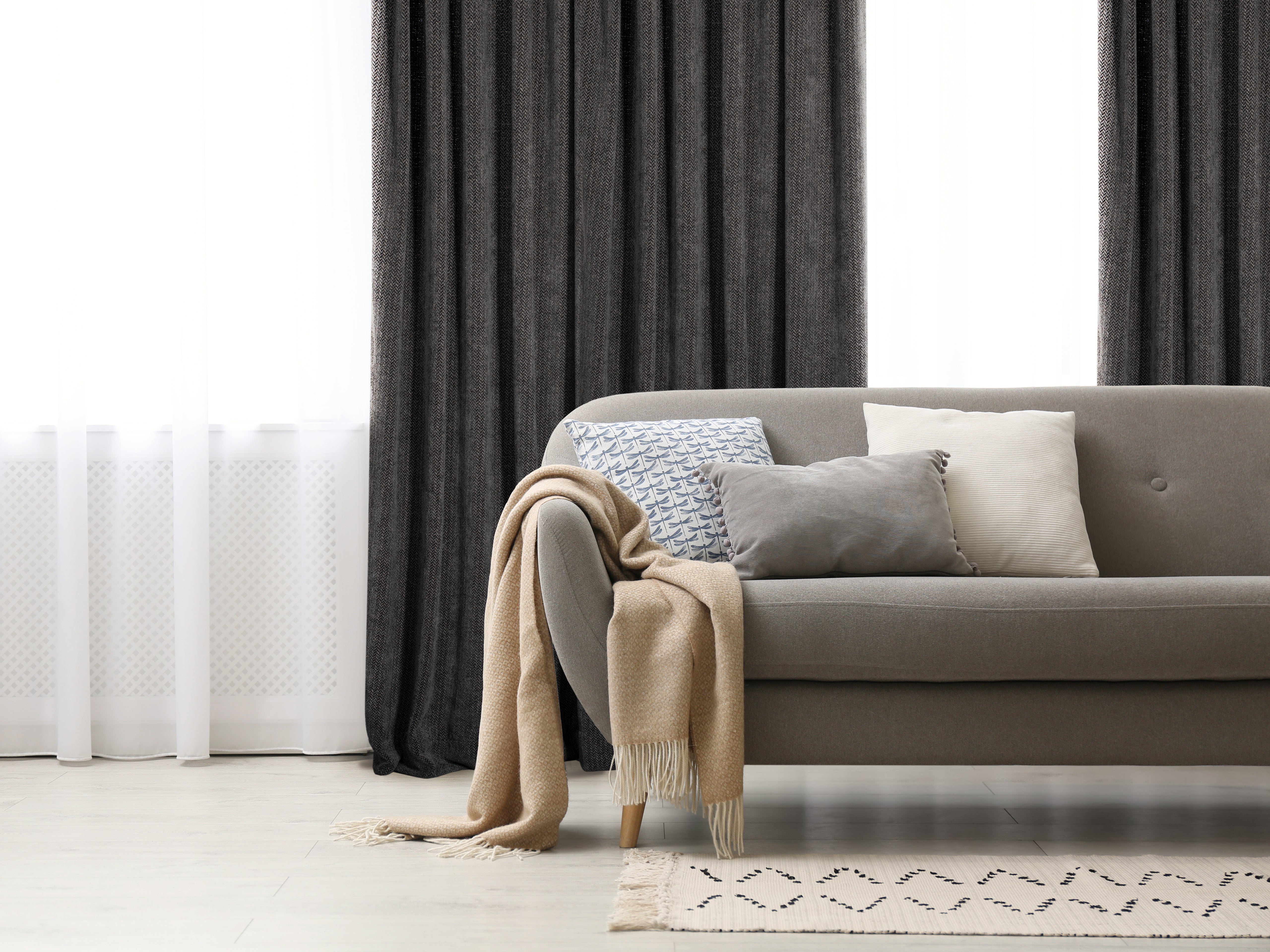 Casablanca Chenille Light Filtering Reverse Tab Curtain-Curtains-DECOROLALA