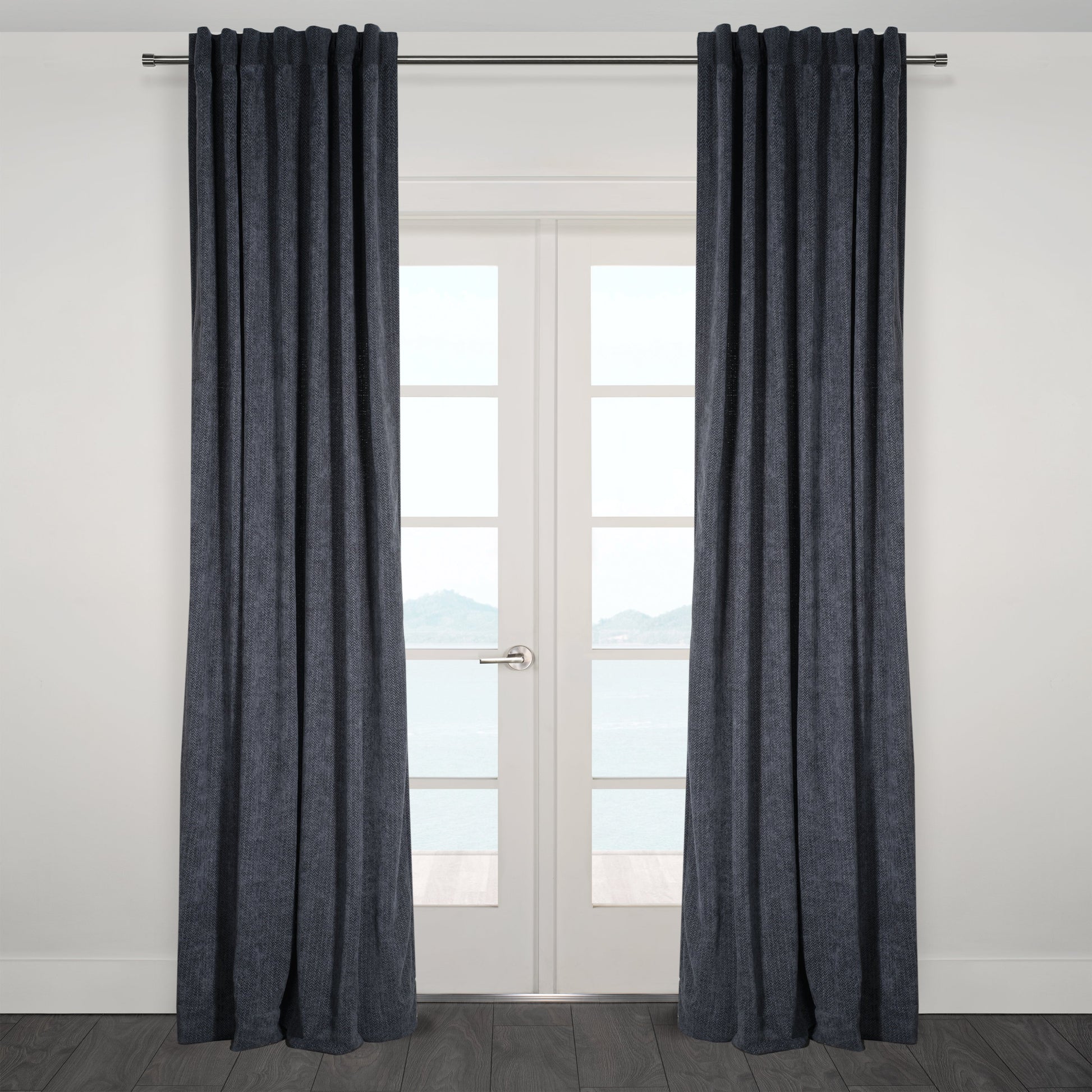 Casablanca Chenille Light Filtering Reverse Tab Curtain-Curtains-DECOROLALA