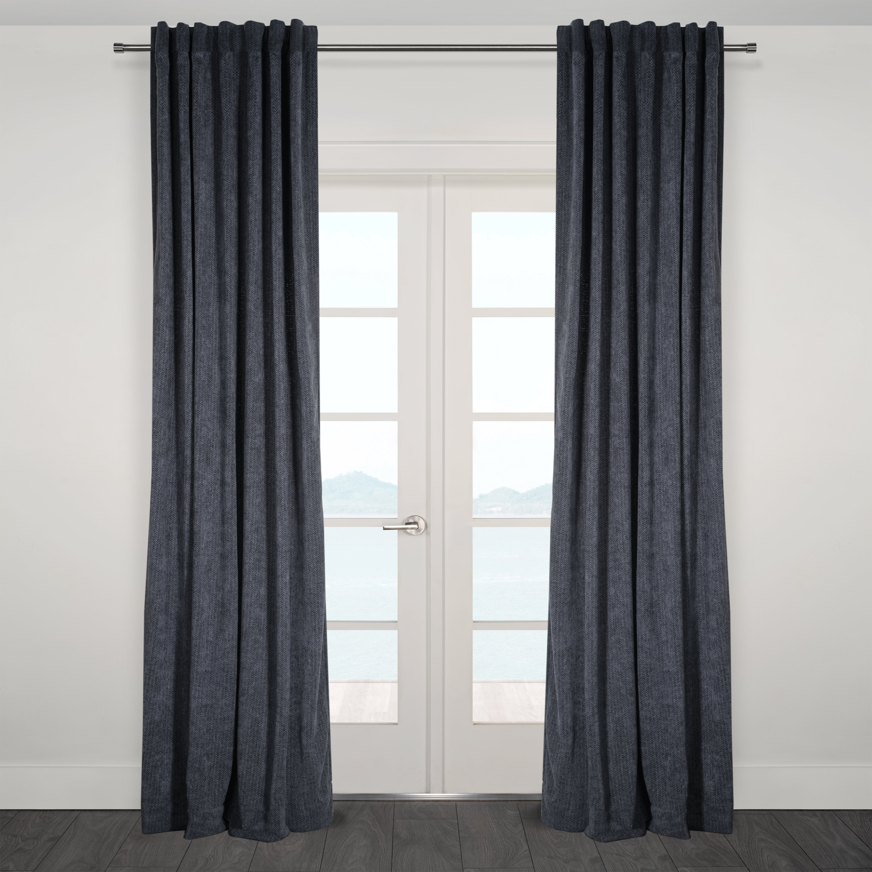 Casablanca Chenille Light Filtering Reverse Tab Curtain-Curtains-DECOROLALA