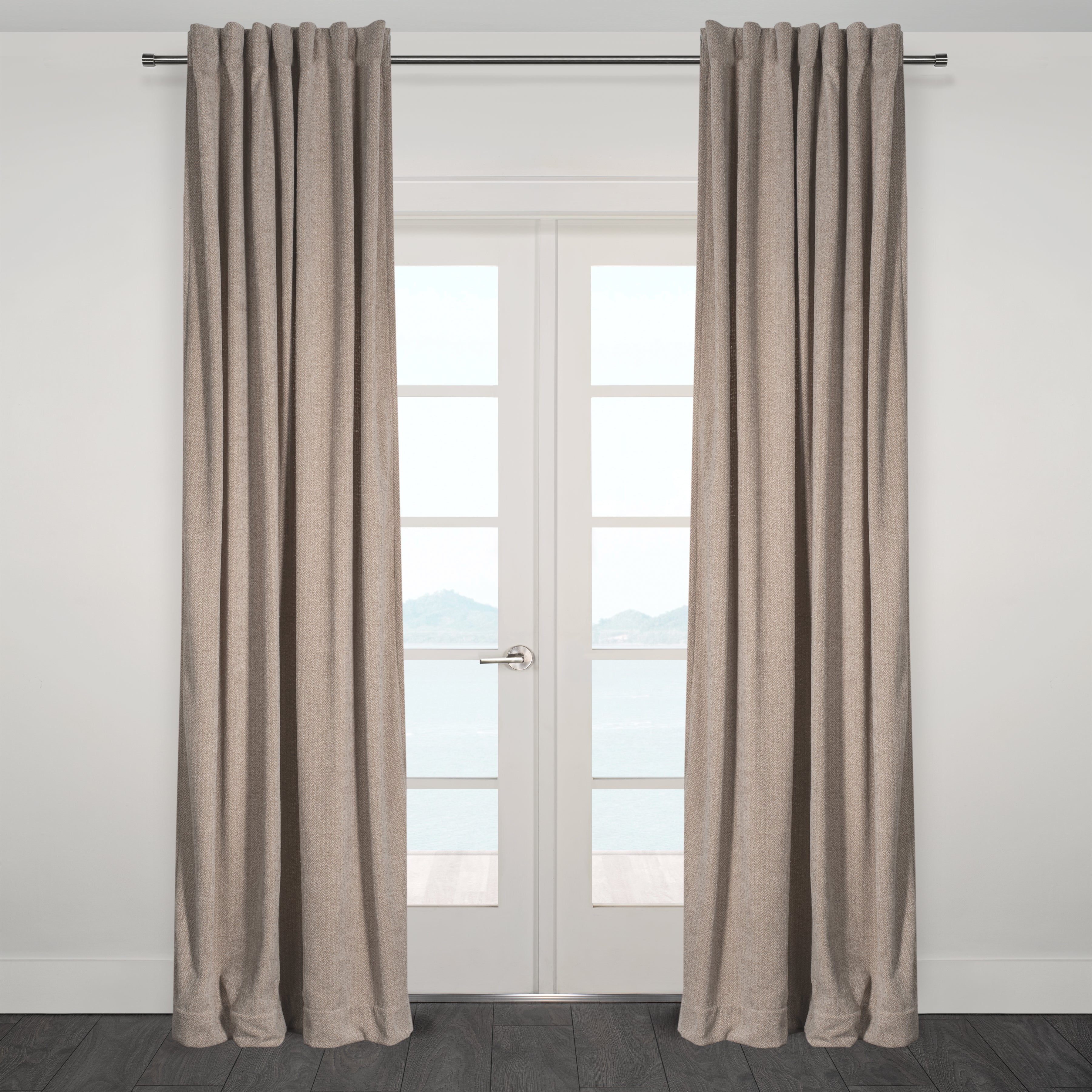 Casablanca Chenille Light Filtering Reverse Tab Curtain-Curtains-DECOROLALA