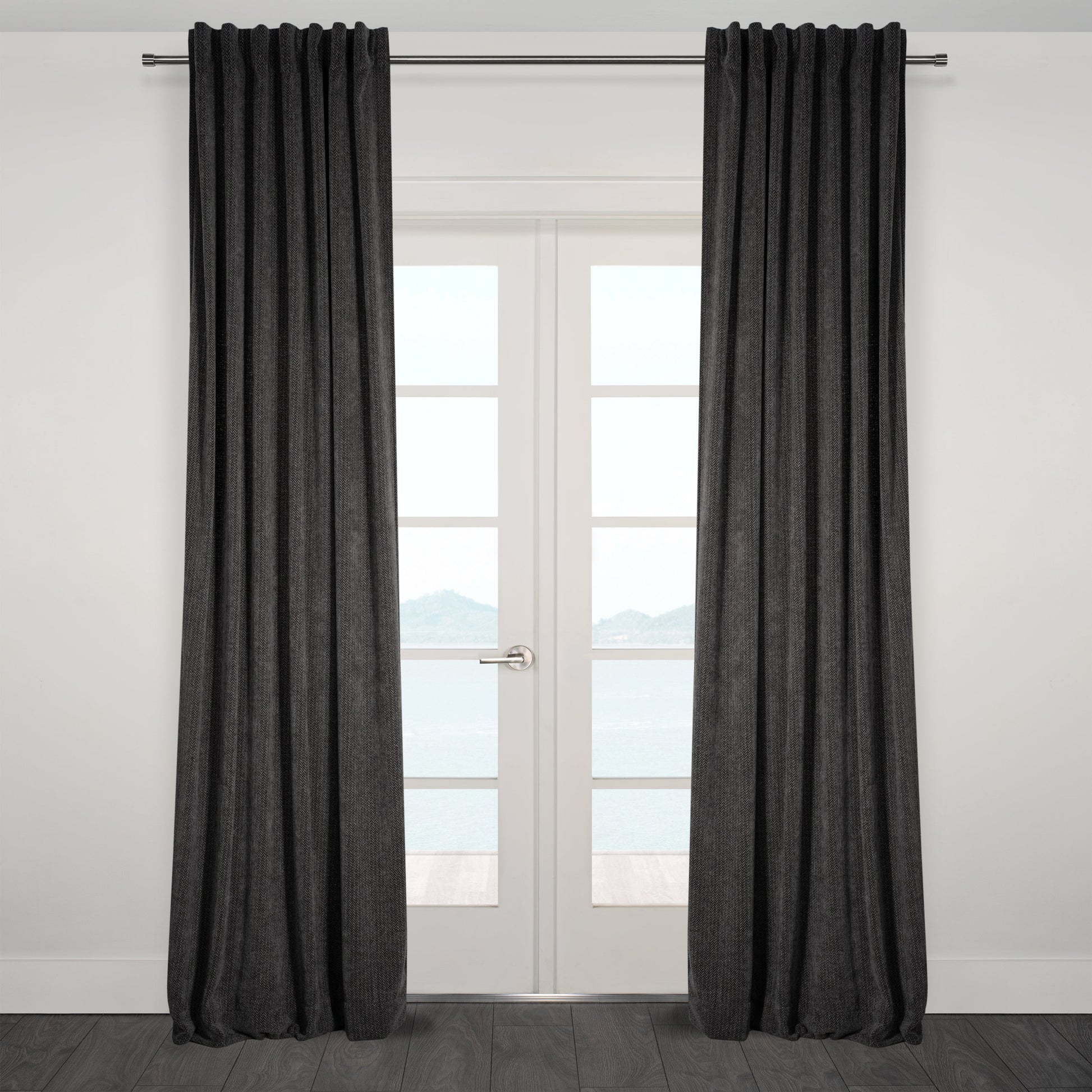 Casablanca Chenille Light Filtering Reverse Tab Curtain-Curtains-DECOROLALA