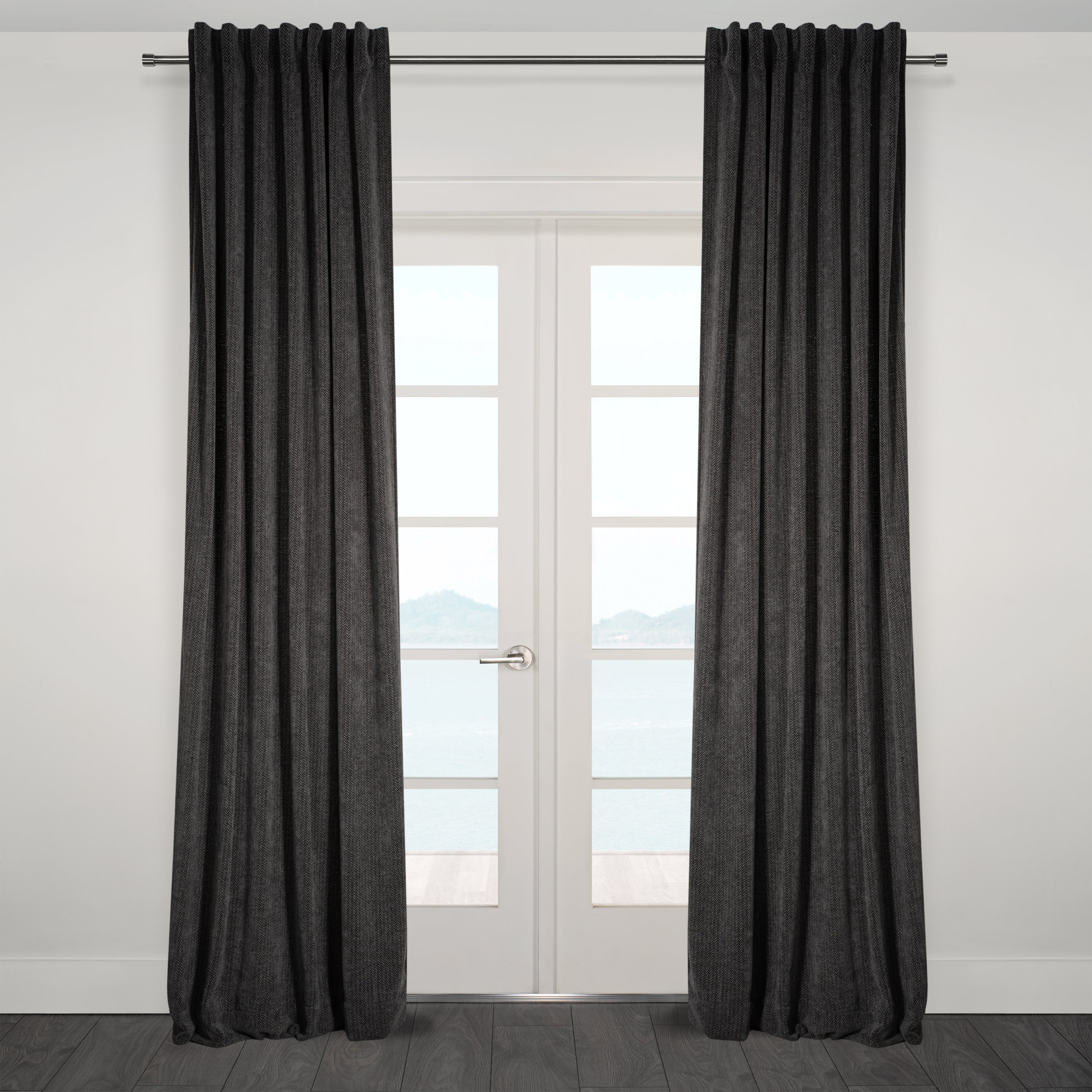 Casablanca Chenille Light Filtering Reverse Tab Curtain-Curtains-DECOROLALA