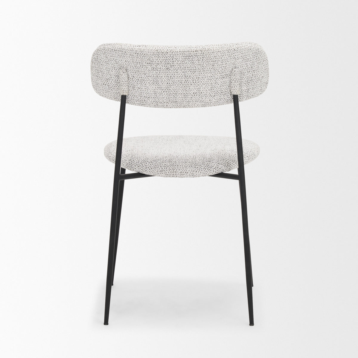 Casey Curved Back Dining Side Chair | Gray Fabric w/ Black Metal-Dining Chairs-DECOROLALA