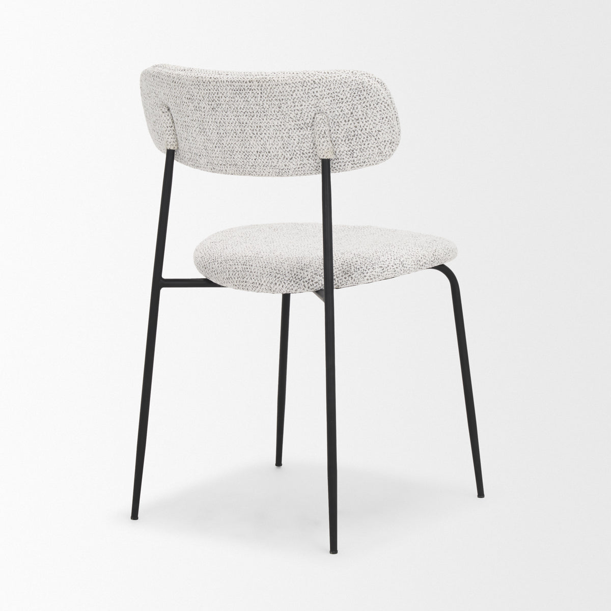 Casey Curved Back Dining Side Chair | Gray Fabric w/ Black Metal-Dining Chairs-DECOROLALA