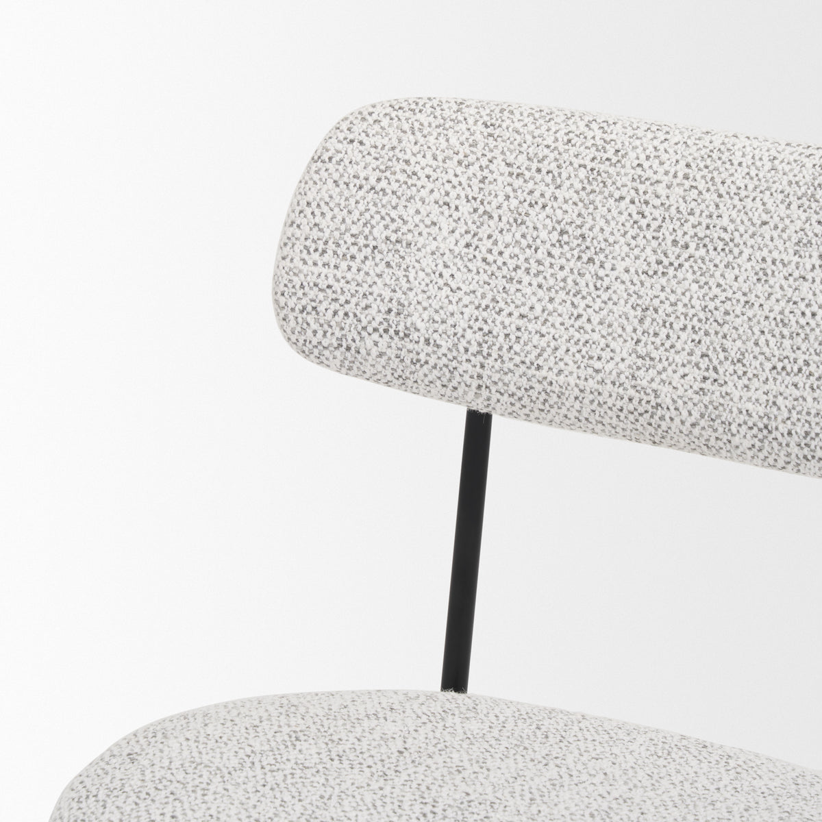Casey Curved Back Dining Side Chair | Gray Fabric w/ Black Metal-Dining Chairs-DECOROLALA