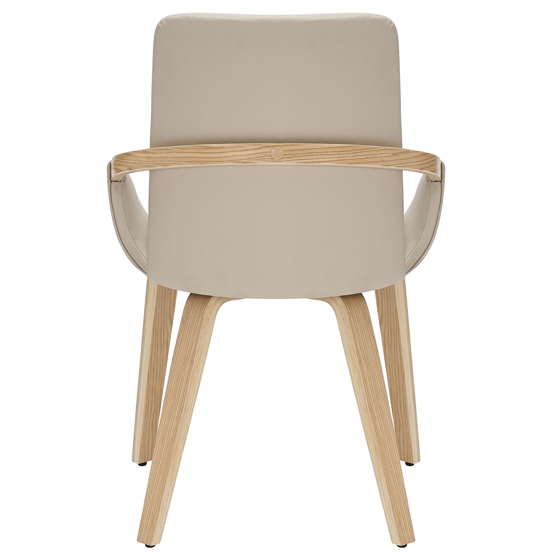 Caspian Dining Chair - Sand Faux Leather Bentwood Legs-DECOROLALA