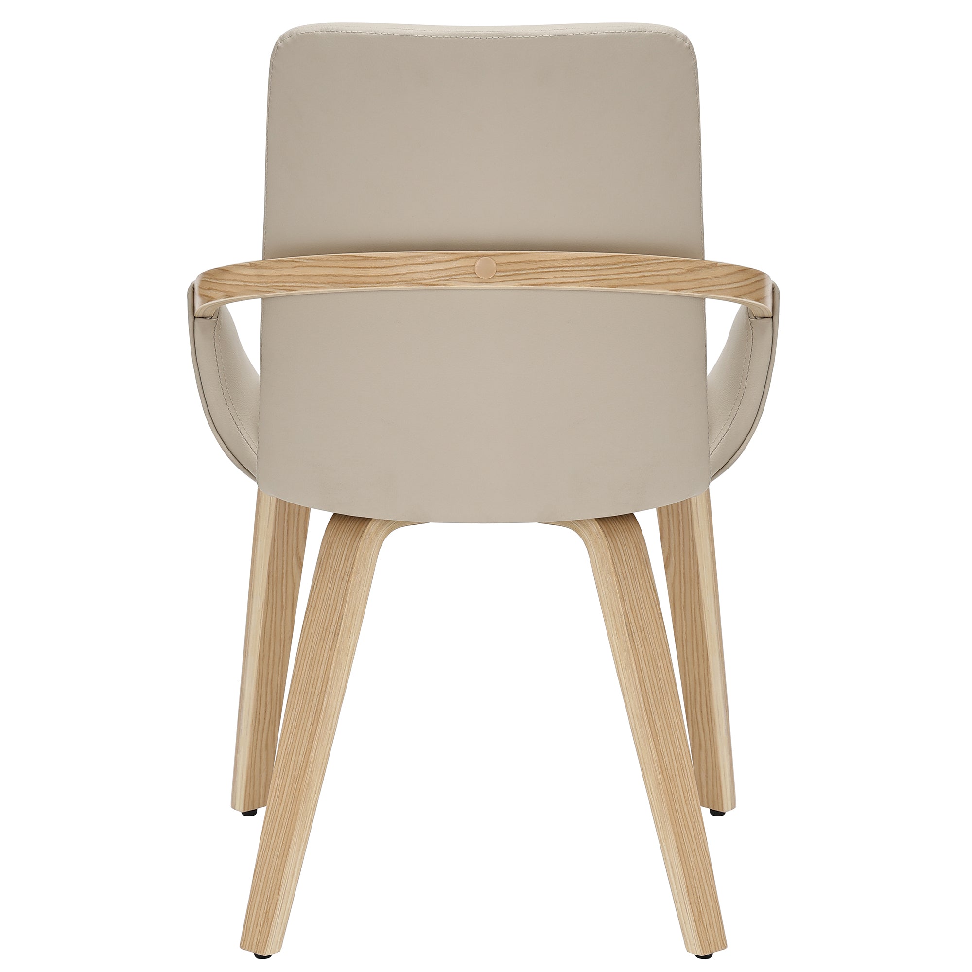 Caspian Dining Chair - Sand Faux Leather Bentwood Legs-DECOROLALA