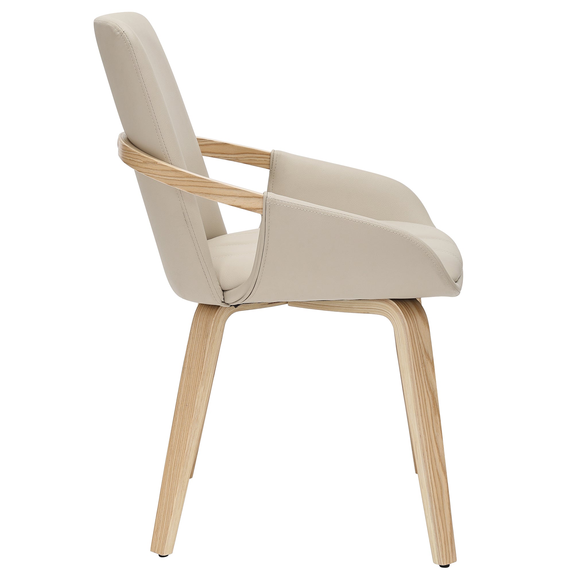 Caspian Dining Chair - Sand Faux Leather Bentwood Legs-DECOROLALA