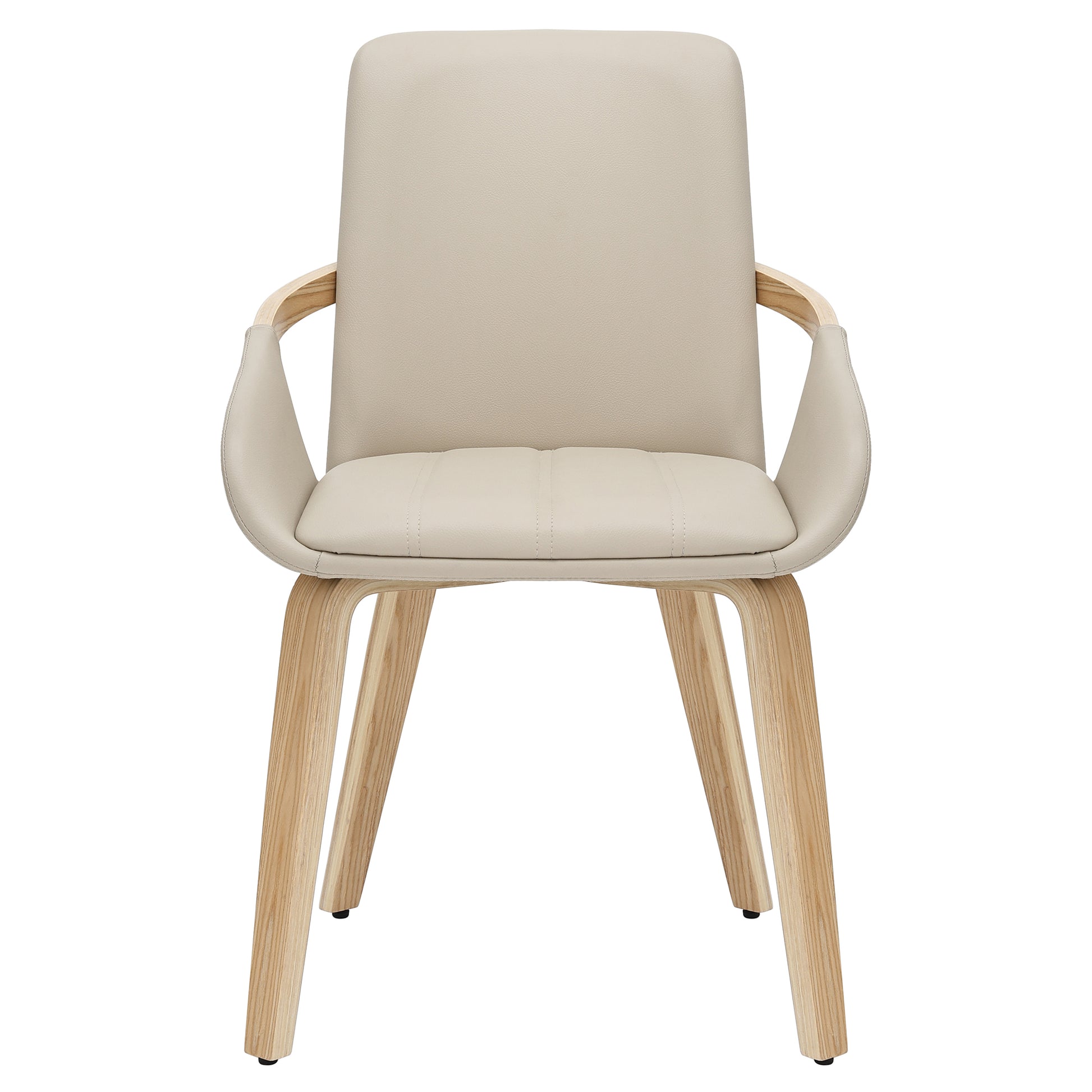 Caspian Dining Chair - Sand Faux Leather Bentwood Legs-DECOROLALA