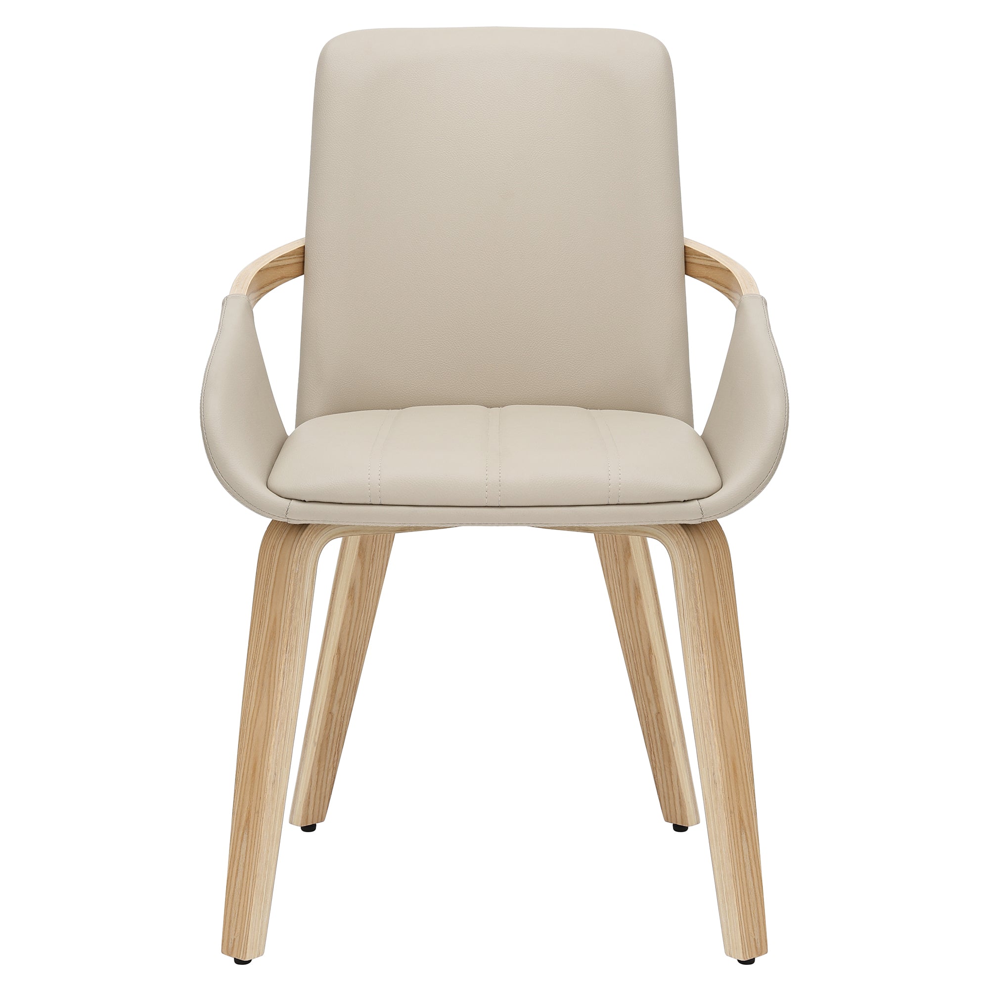 Caspian Dining Chair - Sand Faux Leather Bentwood Legs-DECOROLALA