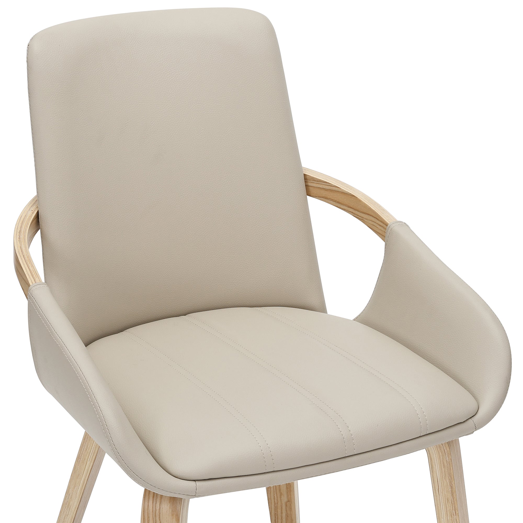 Caspian Dining Chair - Sand Faux Leather Bentwood Legs-DECOROLALA