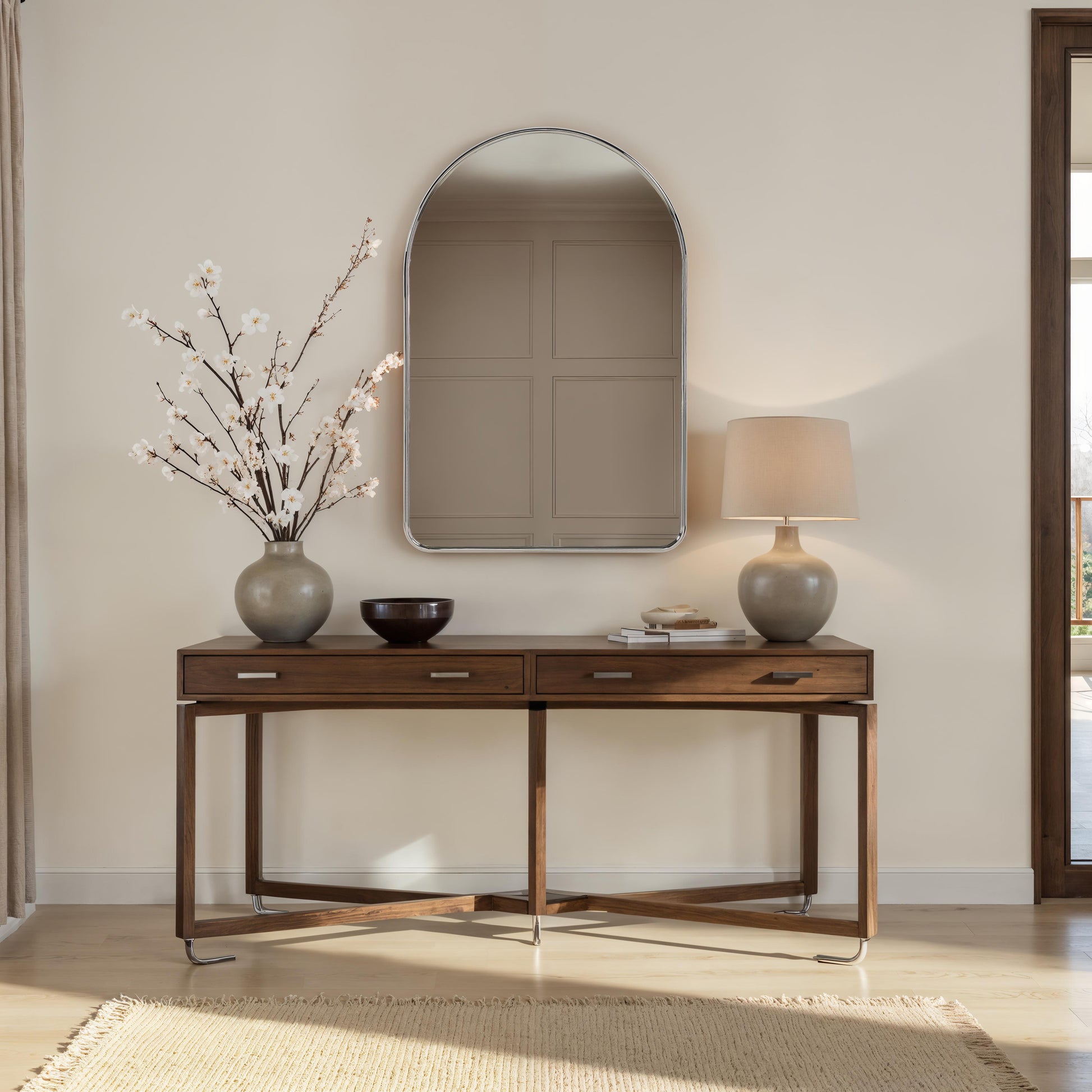 Cassis 36" H x 24" W Wall Mirror, Silver-Mirror-DECOROLALA