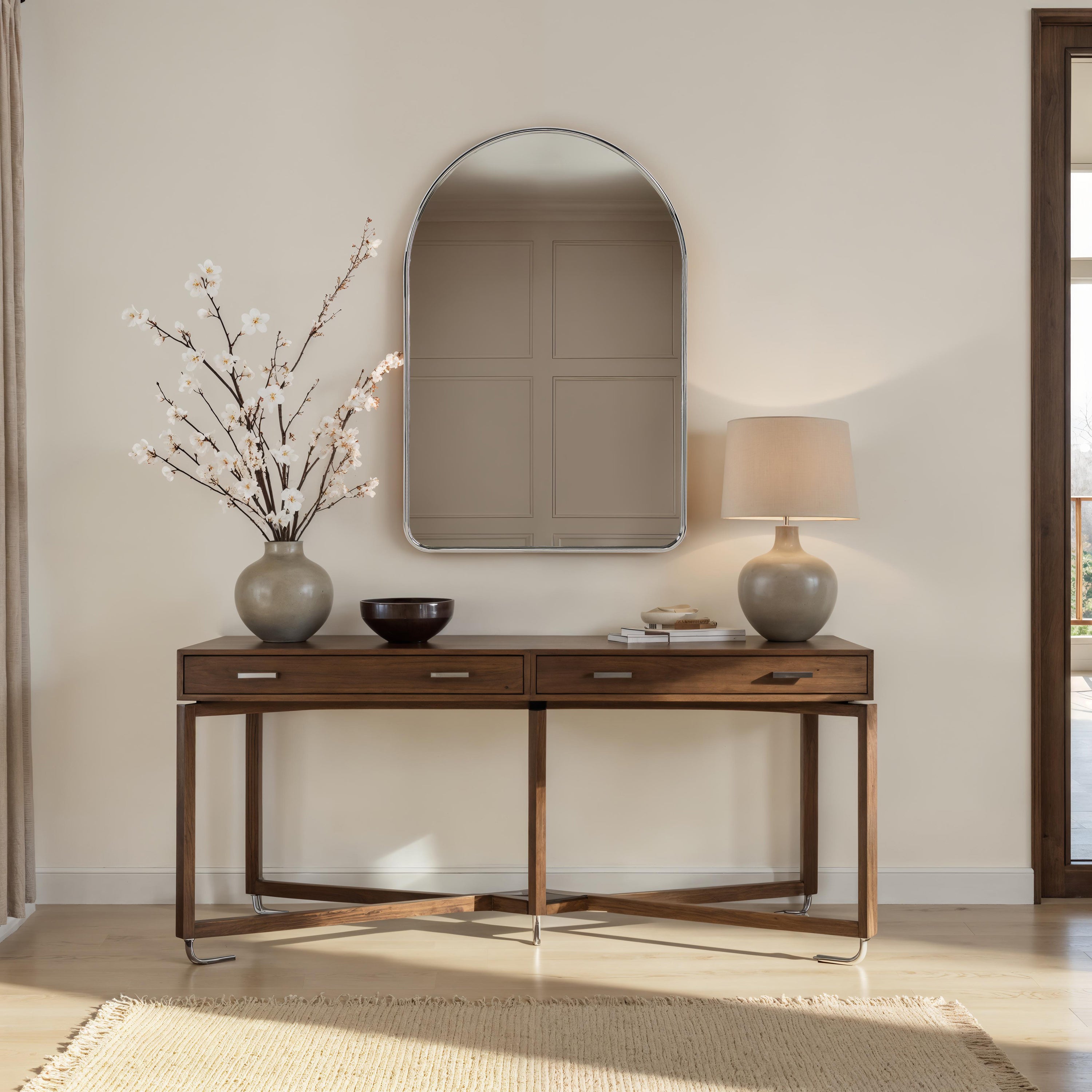 Cassis 36" H x 24" W Wall Mirror, Silver-Mirror-DECOROLALA