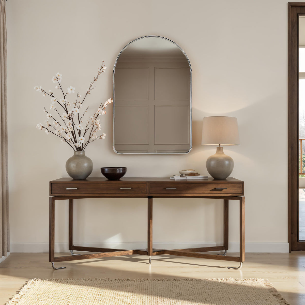 Cassis 36" H x 24" W Wall Mirror, Silver-Mirrors-DECOROLALA