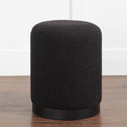 Castillo Indoor Boucle Ottoman, Black-Ottoman-DECOROLALA