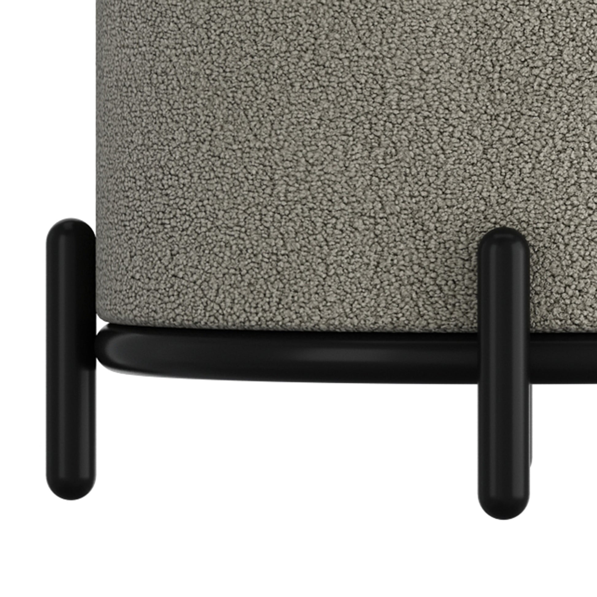 Castor Storage Ottoman - Warm Grey with Black Metal Frame-DECOROLALA