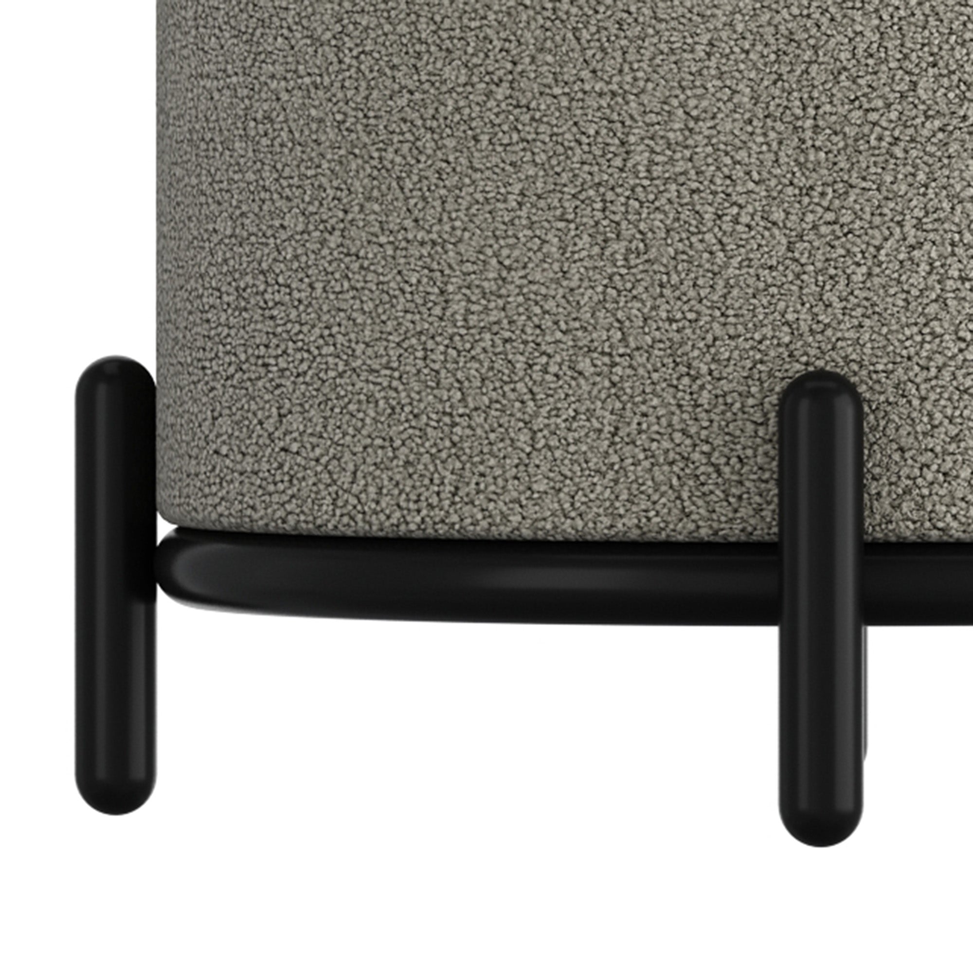 Castor Storage Ottoman - Warm Grey with Black Metal Frame-DECOROLALA