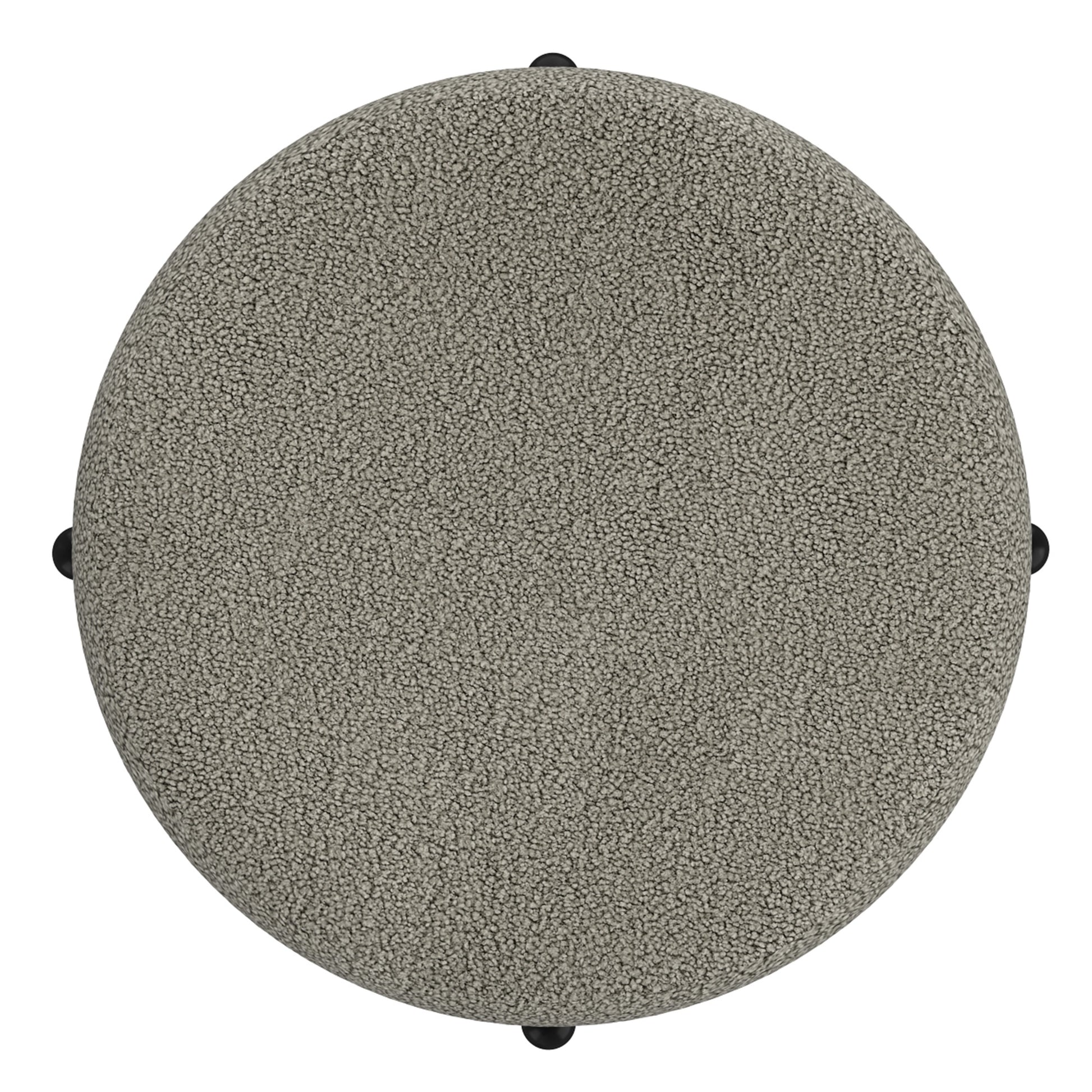 Castor Storage Ottoman - Warm Grey with Black Metal Frame-DECOROLALA