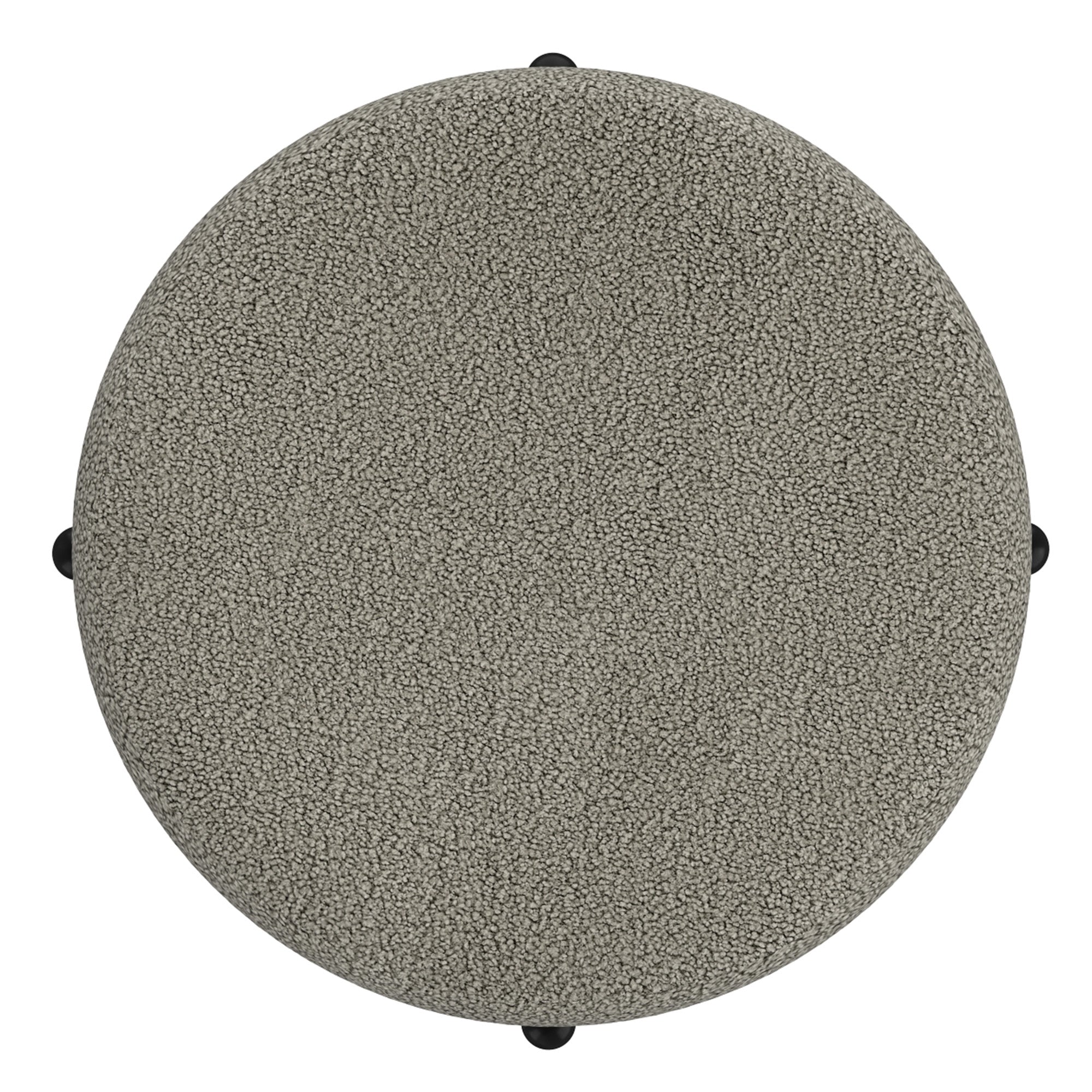 Castor Storage Ottoman - Warm Grey with Black Metal Frame-DECOROLALA