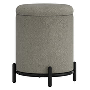 Castor Storage Ottoman - Warm Grey with Black Metal Frame-DECOROLALA