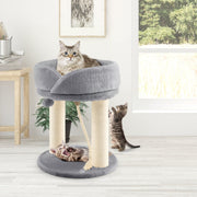 Cat Climbing Tree with Plush Perchs and Scratching Post-Gray-Cat Trees & Scratchers-DECOROLALA