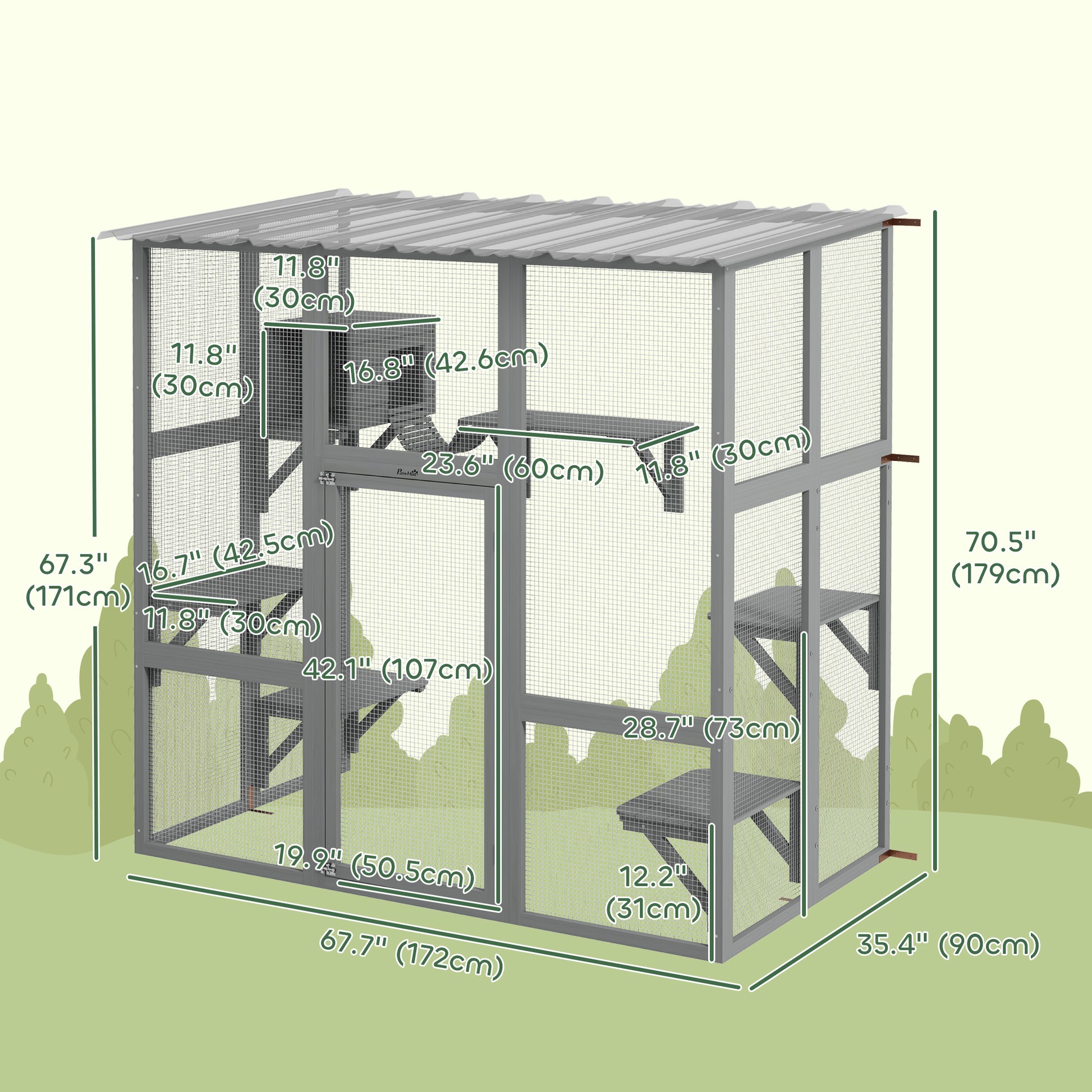 Cat Enclosure Window Box Weatherproof Grey-DECOROLALA