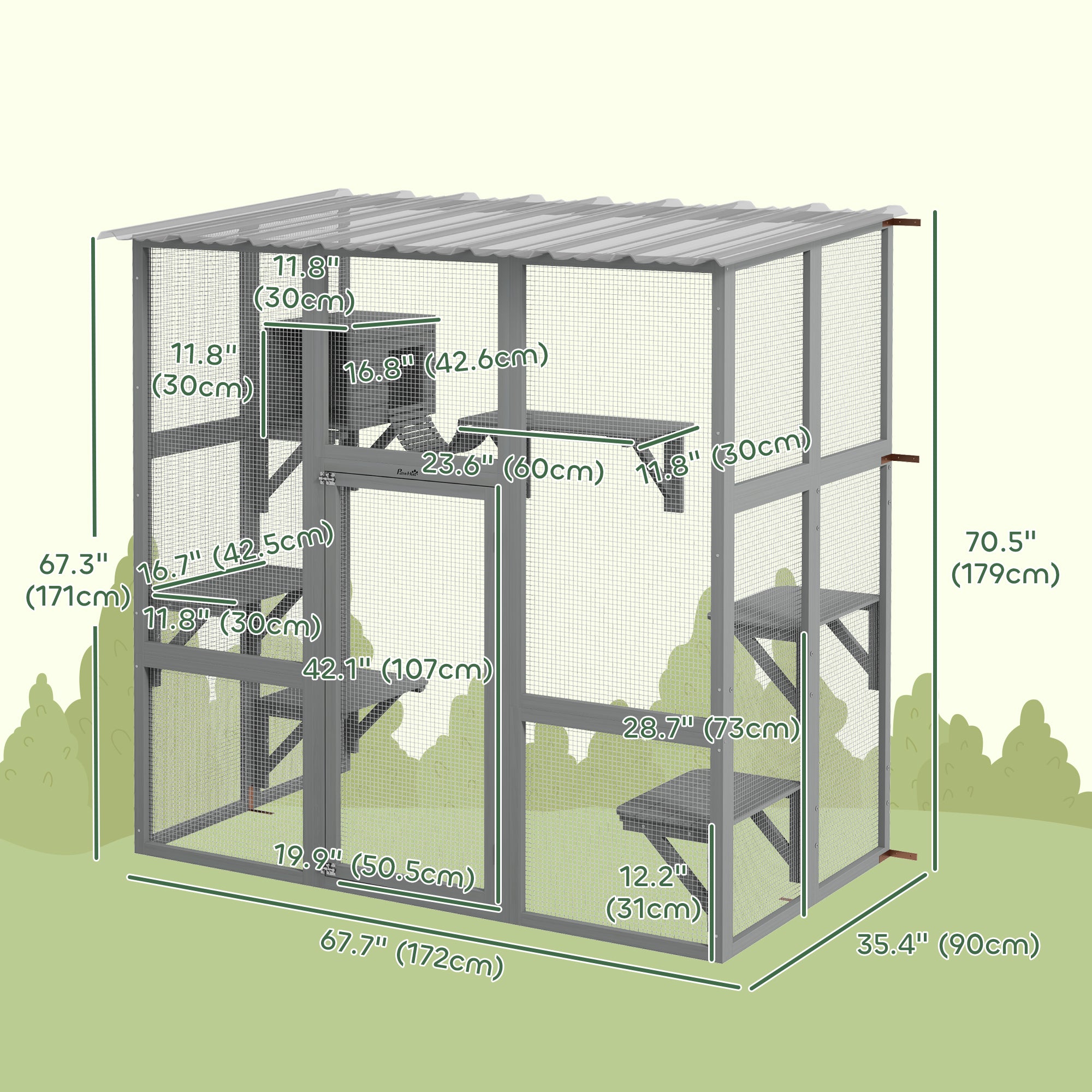 Cat Enclosure Window Box Weatherproof Grey-DECOROLALA